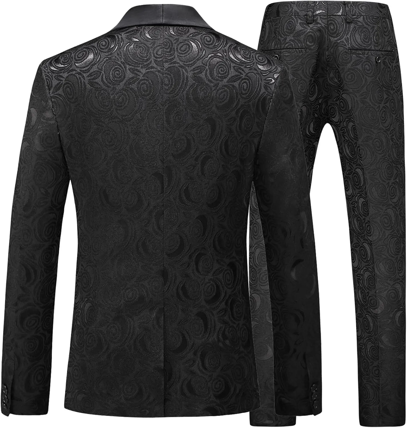 MOGU Mens 2 Piece Suit Slim Fit Shawl Lapel Tuxedo One Button Premium Dinner Jacket and Pants