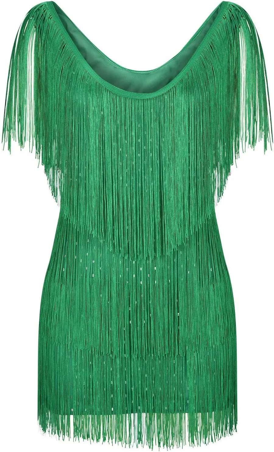 Oplxuo Cocktail Dresses for Women Sexy Deep V-Neck All-Over Fringe Spaghetti Straps Dress Sequins Feather Prom Party Dress