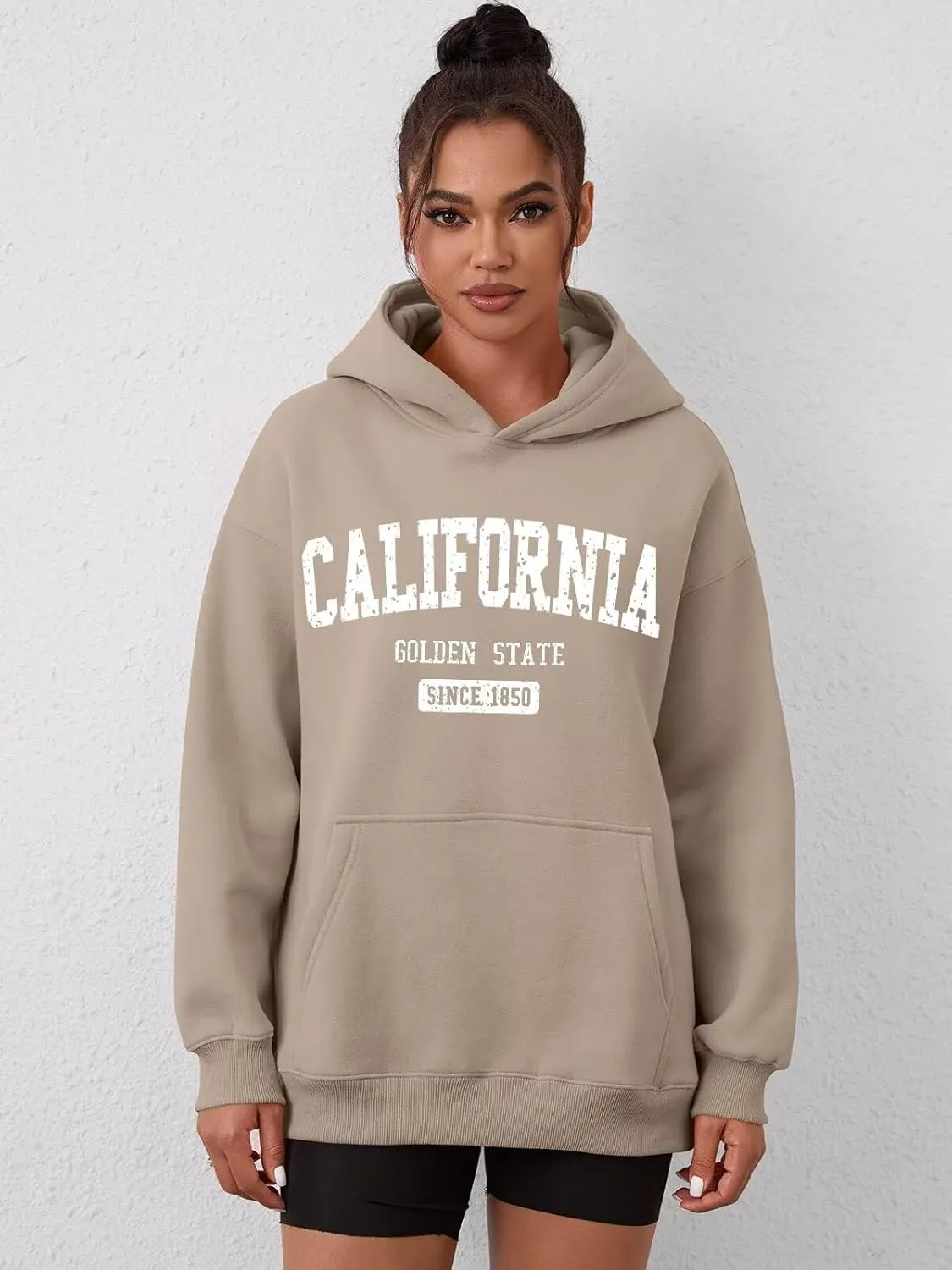 ORANDESIGNE Womens Oversized Letter Print Hoodies Graphic Fleece Sweatshirts Long Sleeve Pullover with Pocket 2025