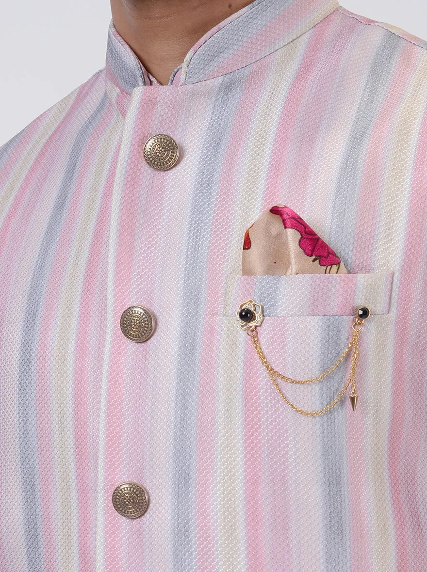 Pink Kurta Set with Koti | Azania
