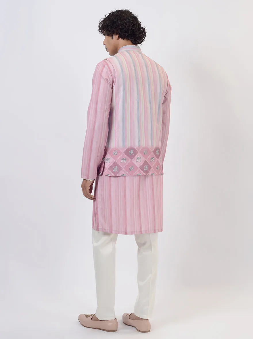 Pink Kurta Set with Koti | Azania