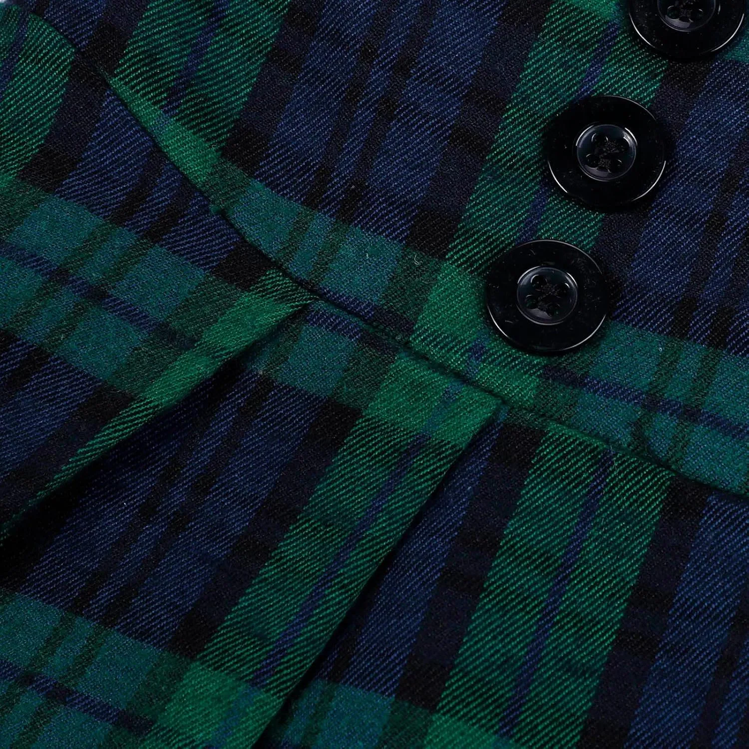 Plaid Skirt for Womens High Waist A Line Pleated Midi Skirts Steampunk Women Long Skirt Medieval Halloween Costume