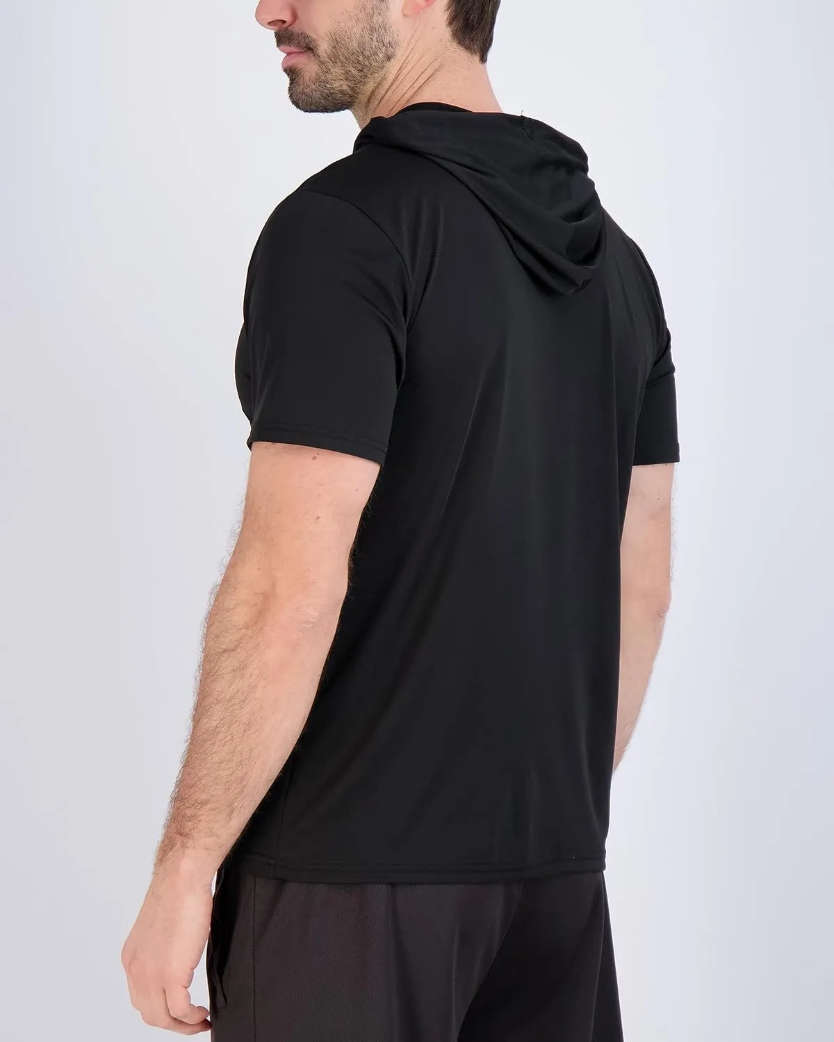 Real Essentials 3 Pack: Men's Dry Fit Short Sleeve Active Athletic Hoodie Pullover Sweatshirt (Available in Big & Tall)