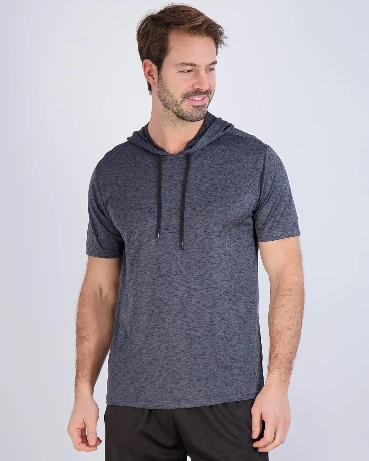 Real Essentials 3 Pack: Men's Dry Fit Short Sleeve Active Athletic Hoodie Pullover Sweatshirt (Available in Big & Tall)