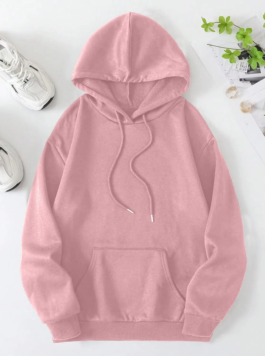 Remidoo Womens Oversized Graphic Hooded Long Sleeve Pullover Sweatshirts With Pocket