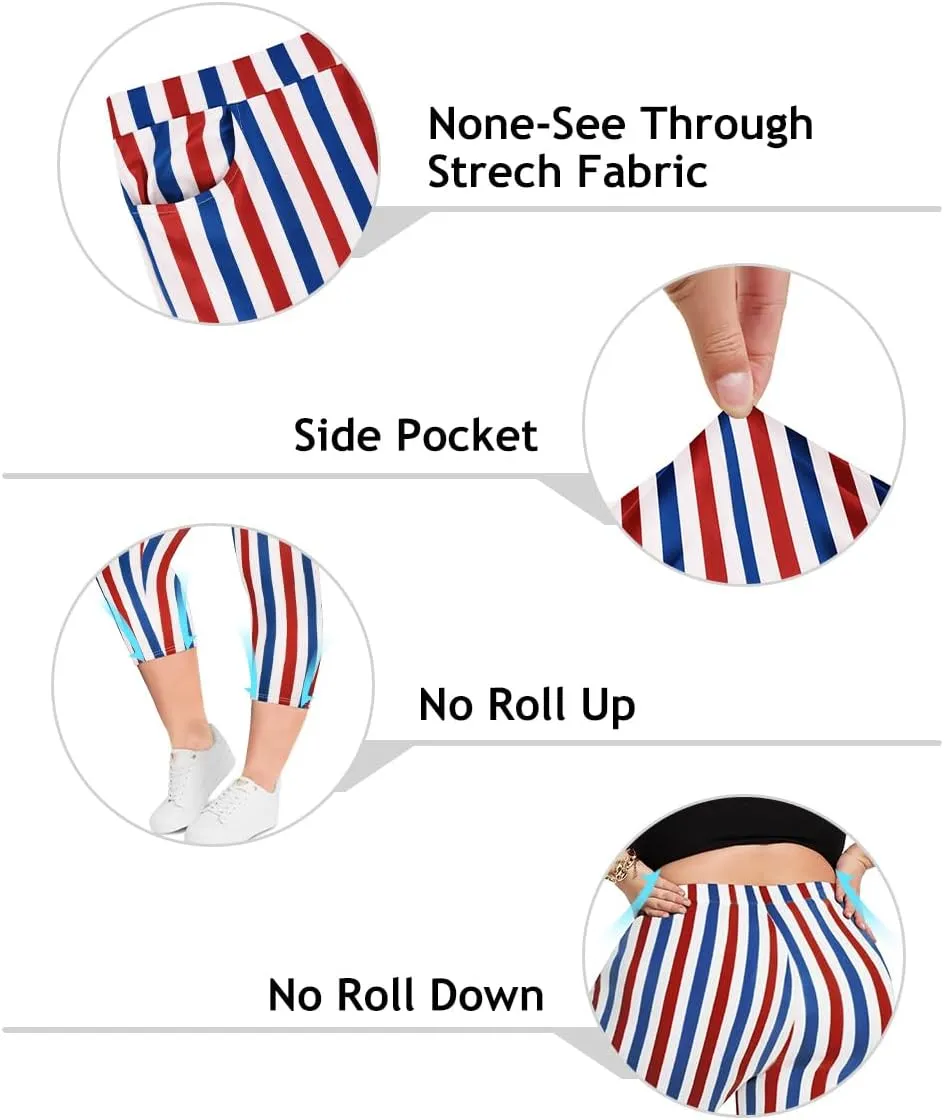RITERA Plus Size Leggings for Women High Waist Capri Legging Oversized Stretchy Workout Pants XL-5XL