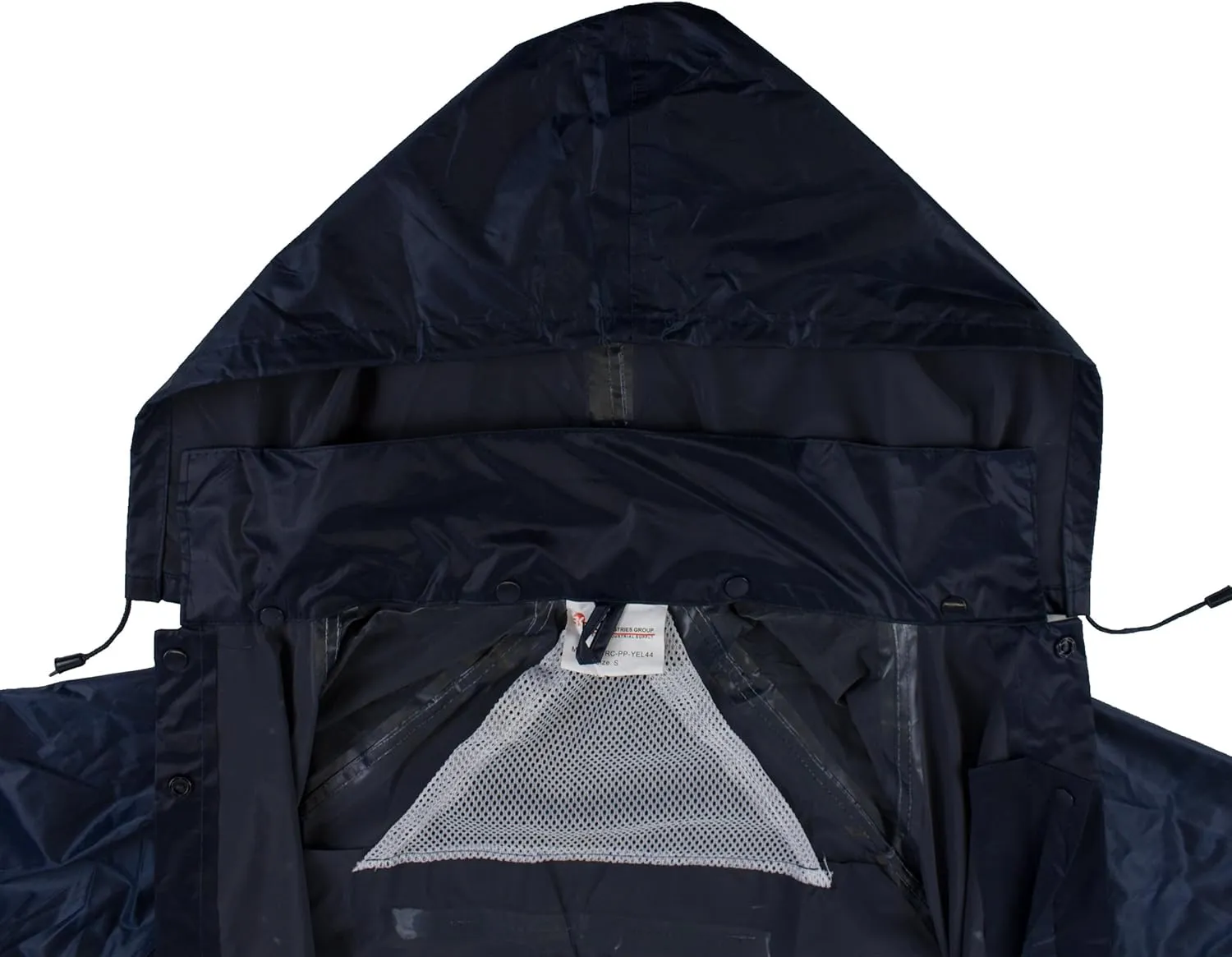 RK Safety RC-PP-NVY44 Navy PVC Polyester Trench Rain Long Coat With Hoodie(Navy, Small)