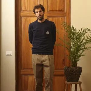 Schon 220 Lambswool Crewneck (Navy)