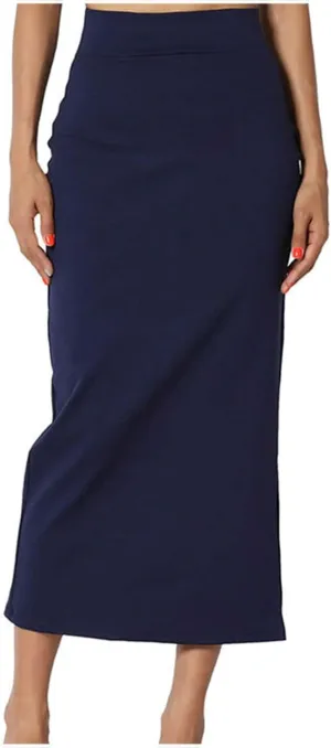 Side Slit Maxi Pencil Skirts for Women High Waist Slim Bodycon Stretch Elegant Long Skirt Party Club Night Out Skirt