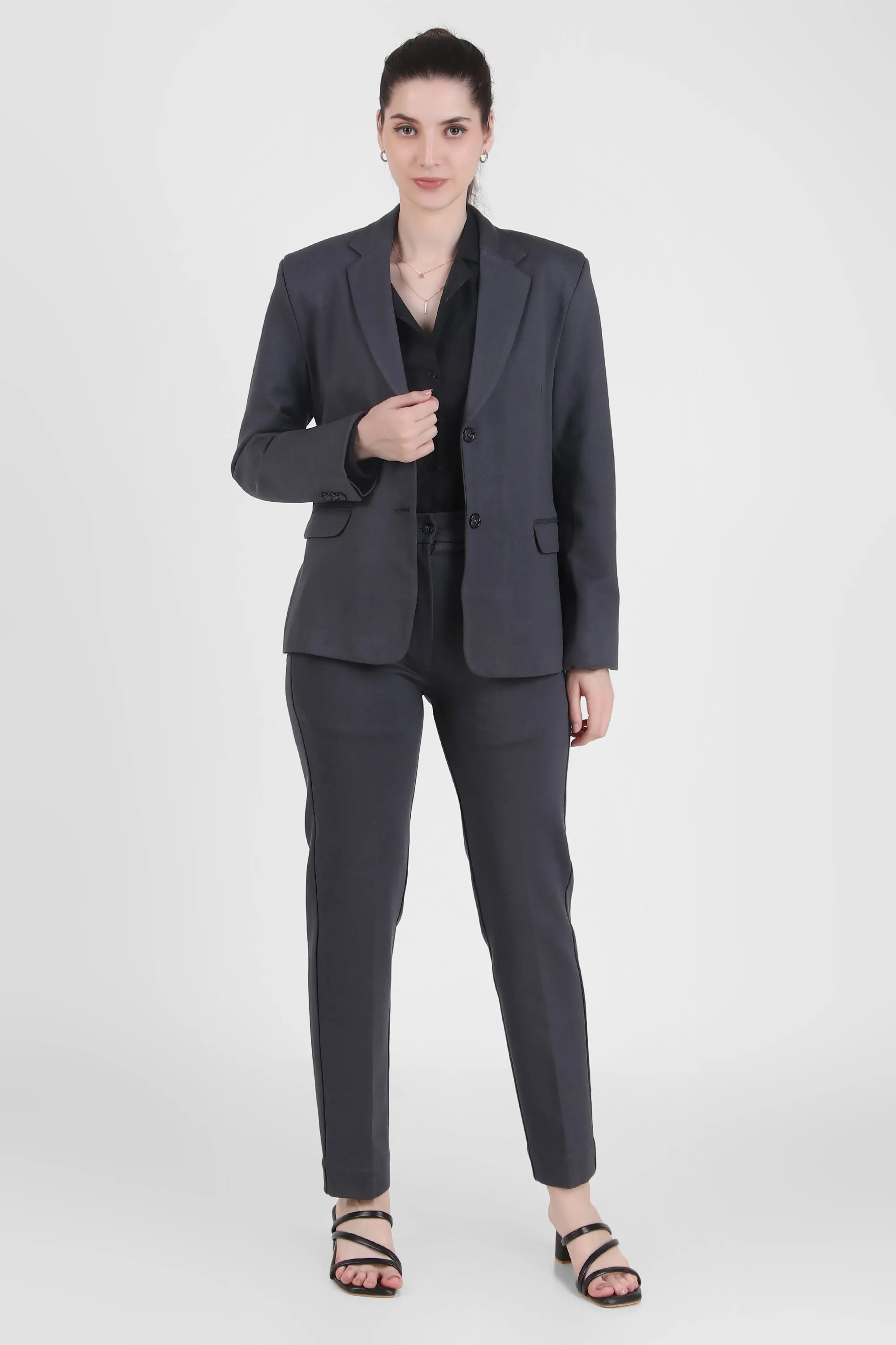 Single Breasted Blazer, Gray