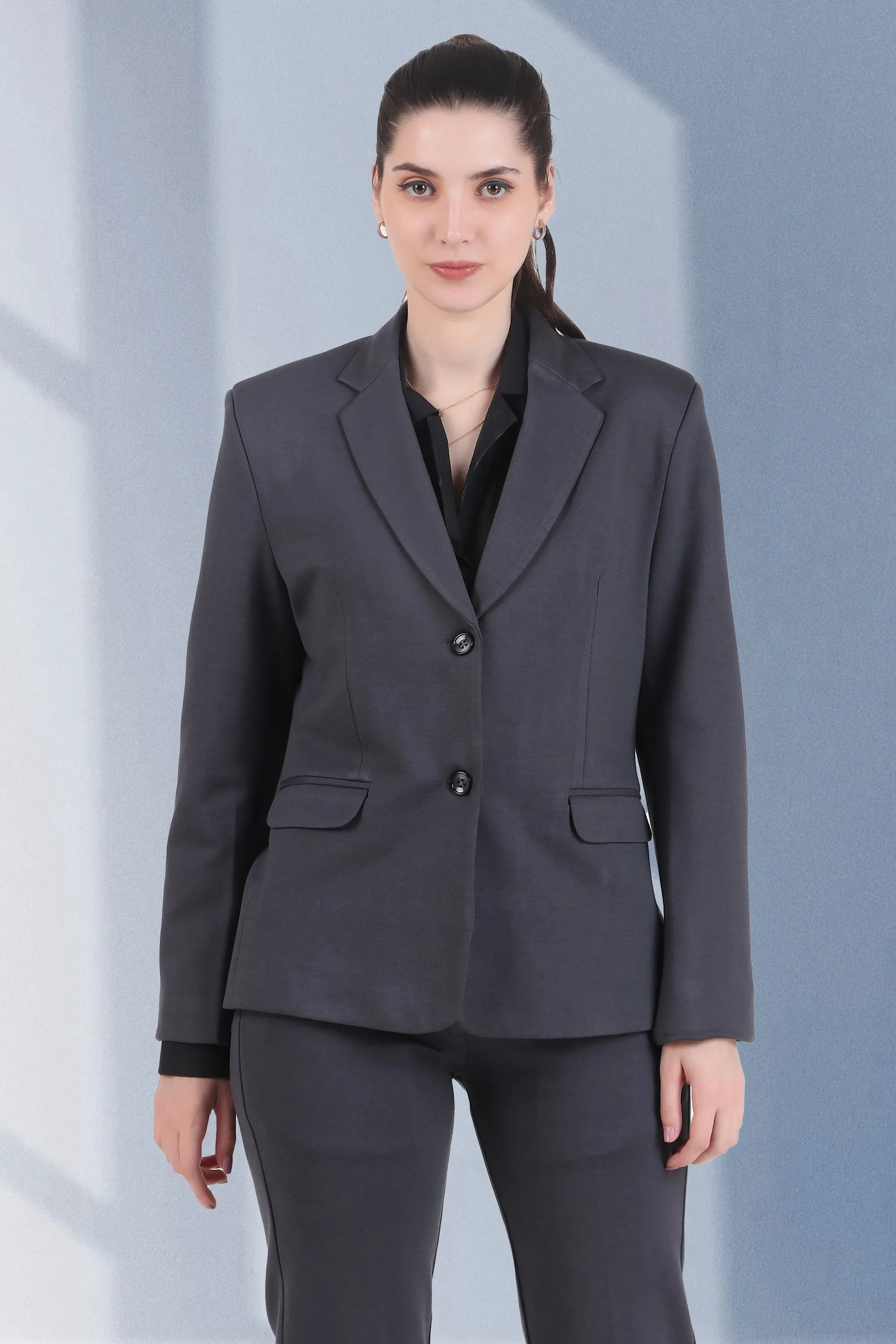 Single Breasted Blazer, Gray