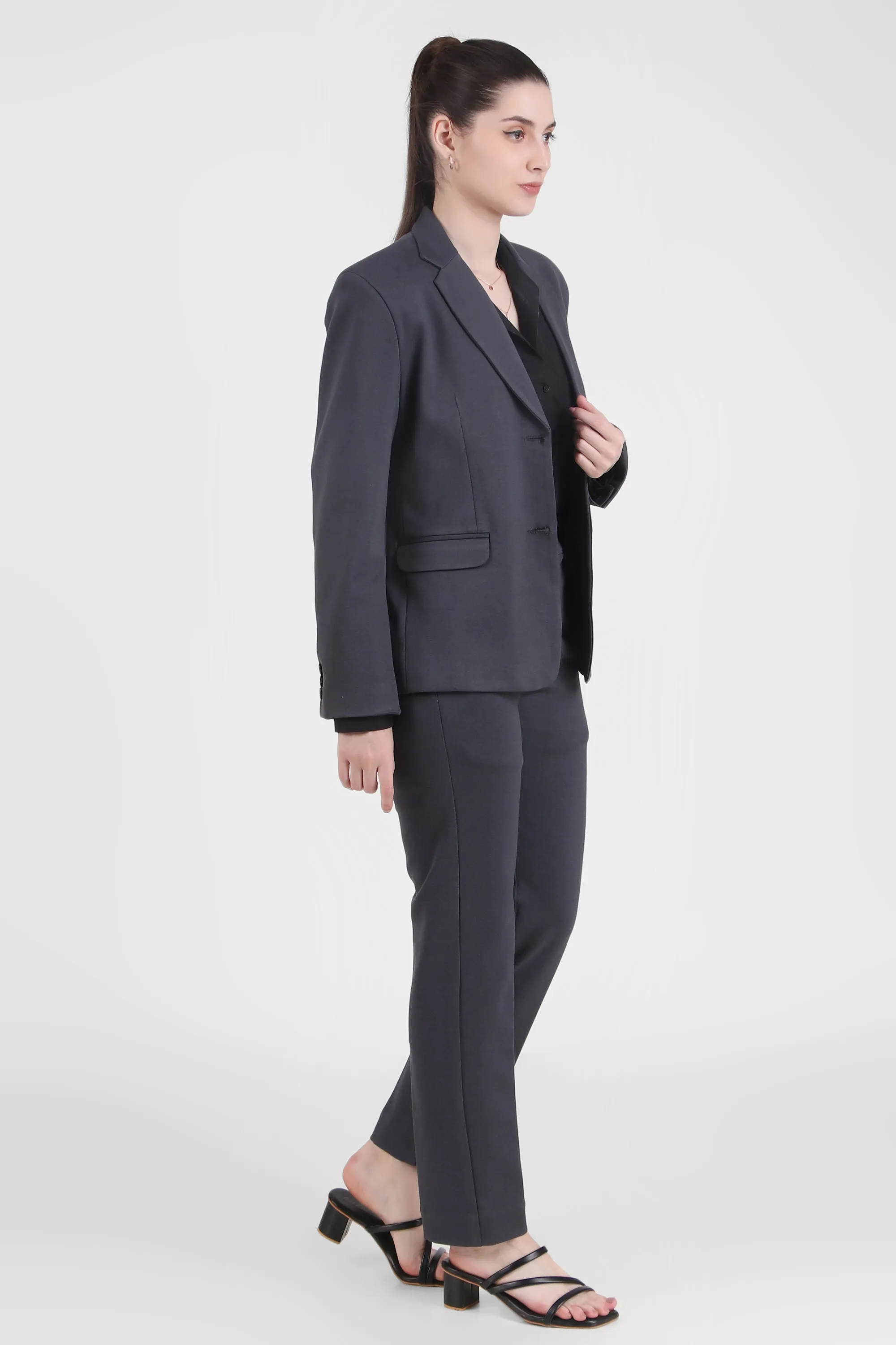 Single Breasted Blazer, Gray