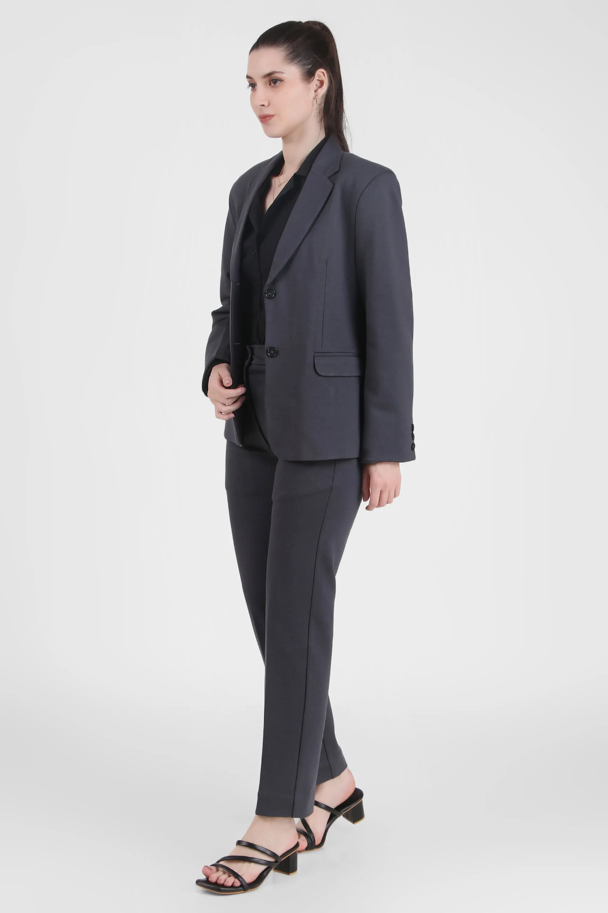 Single Breasted Blazer, Gray