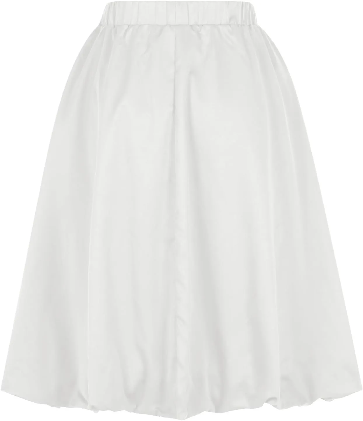 Skirt Women Elastic Waist Pure Casual Skirts Summer Trending Boho Vacation Skirts Puffy Baggy Ruched Skirt