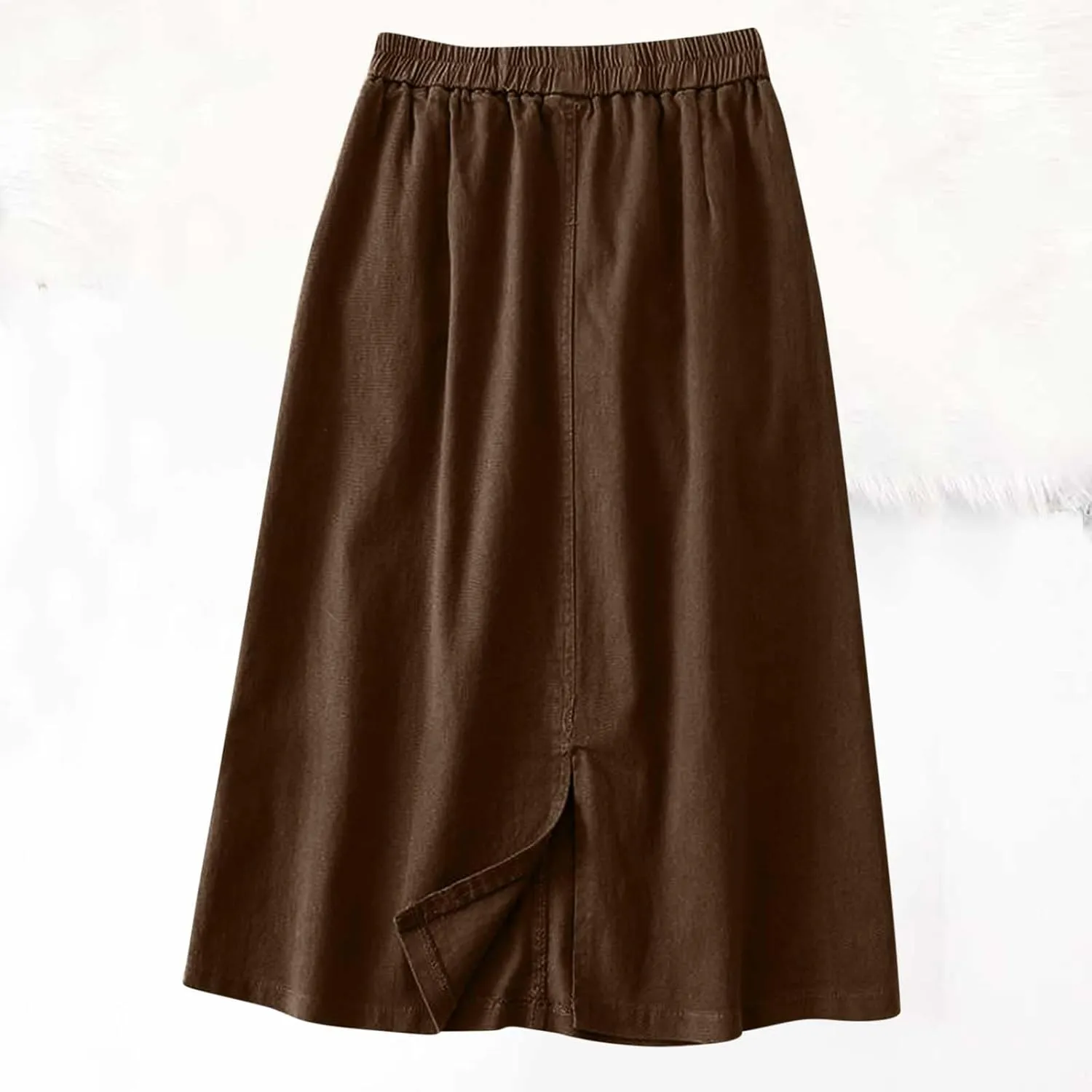 Skirts for Women 2024 Fall Casual Loose High Waisted Mid Length Skirt Baggy Pleated Button Midi Skirt with Pockets