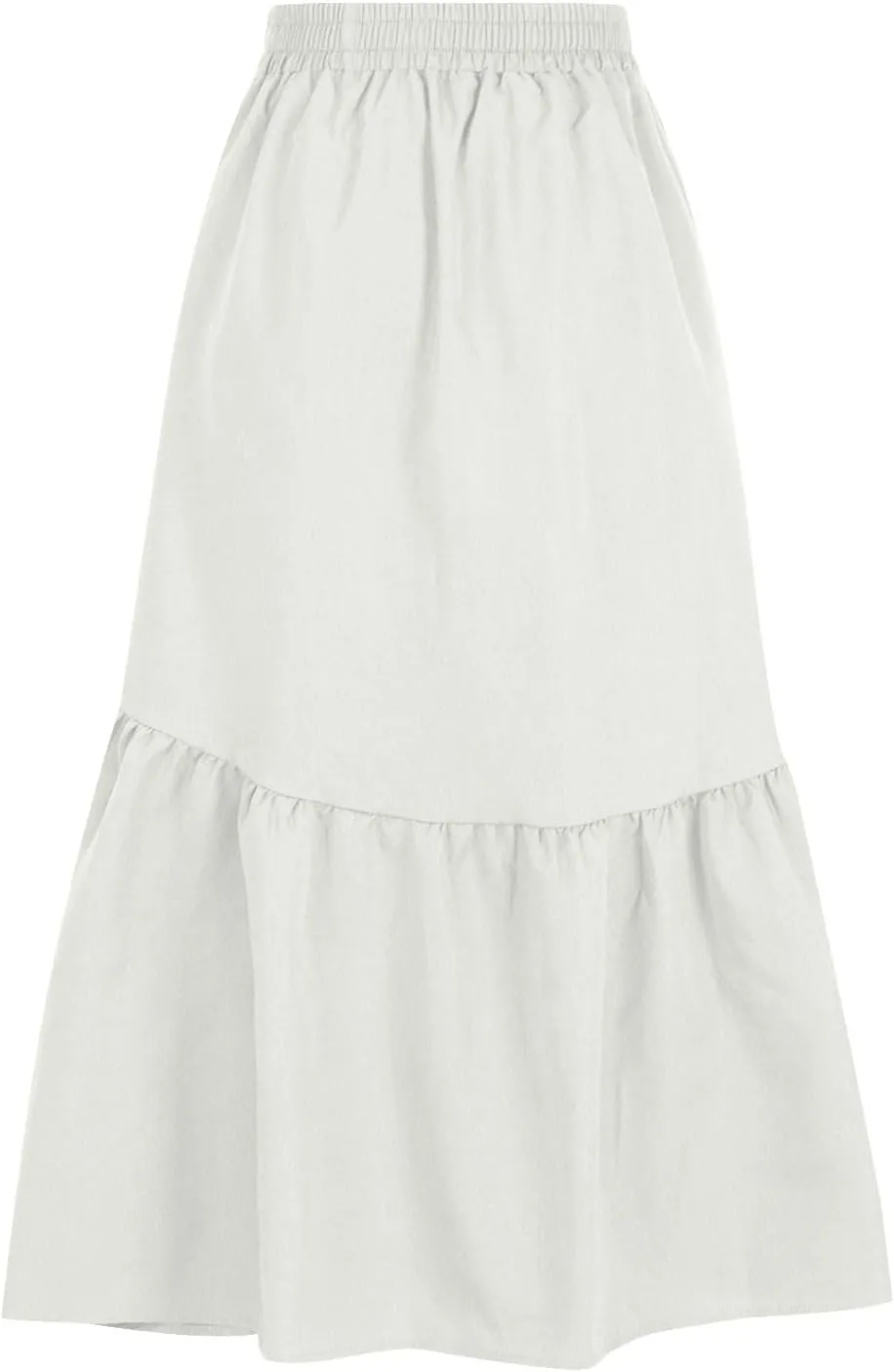 Skirts for Women Fall Elastic High Waist Swing Skirts Casual Pleated a Line Midi Skirt Trendy Baggy Half Skirt