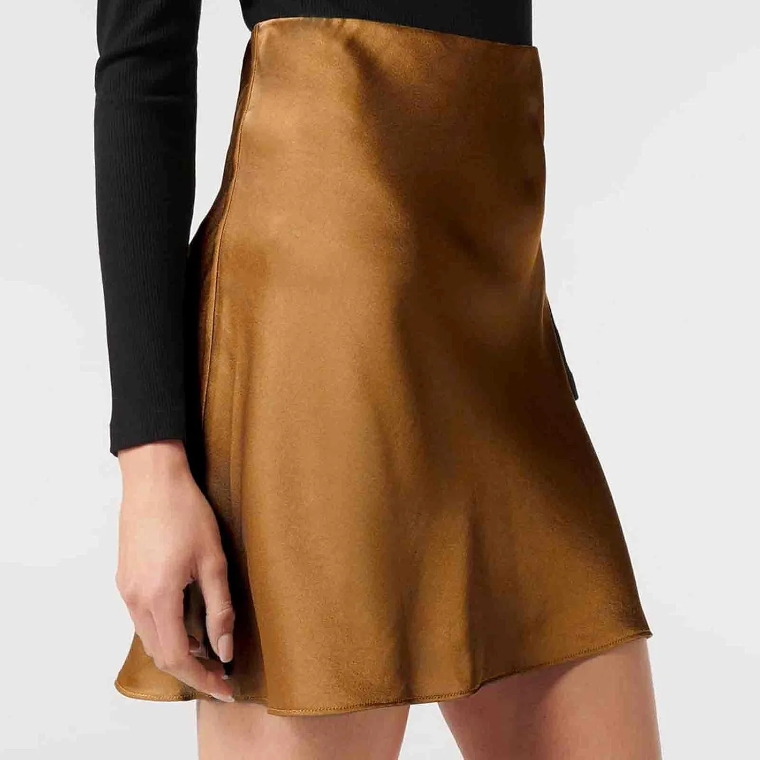 Skirts for Women Trendy, High Waisted Skirts Elegant Flared Elastic A-Line Solid Color Basic Skirts Sexy Mini Skirt