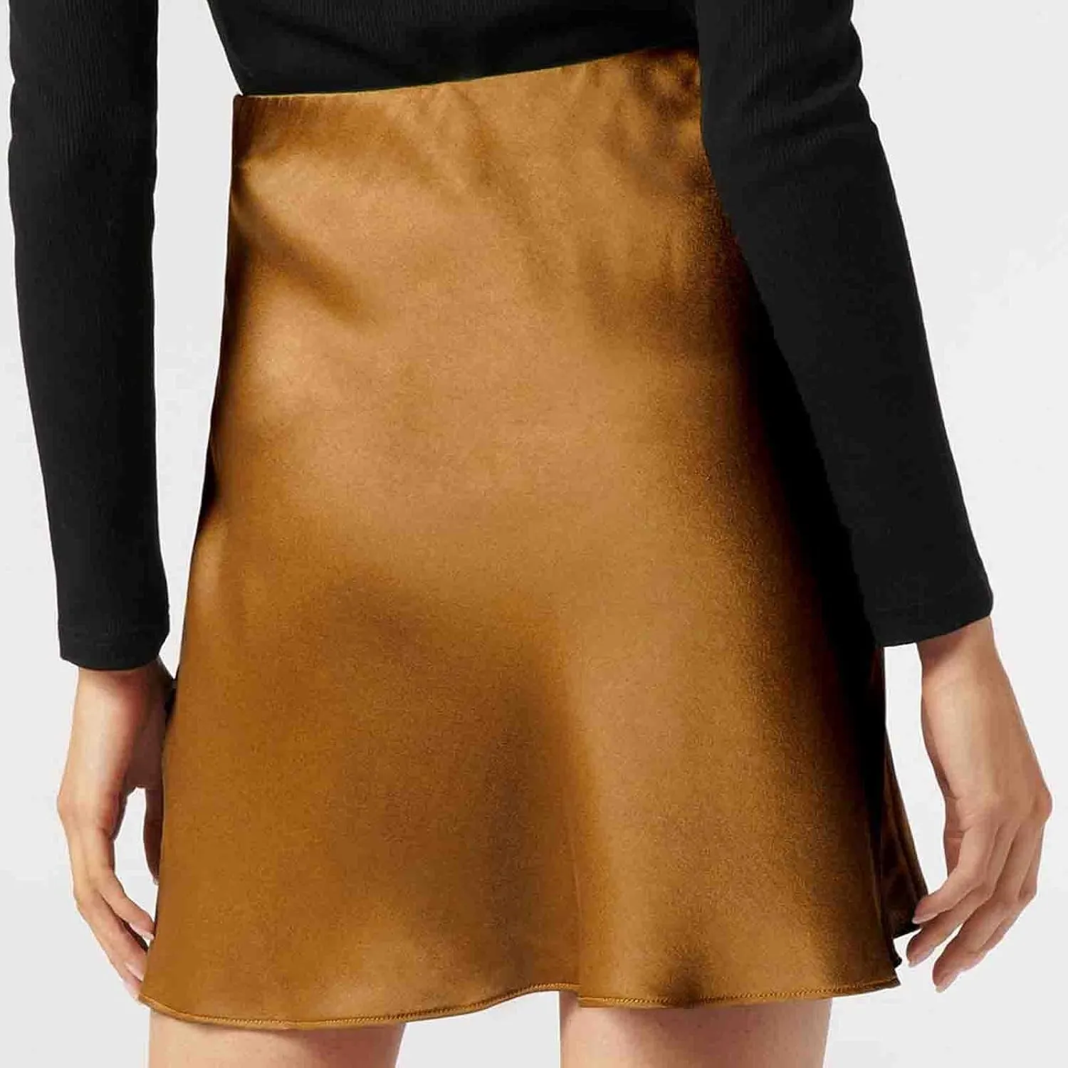 Skirts for Women Trendy, High Waisted Skirts Elegant Flared Elastic A-Line Solid Color Basic Skirts Sexy Mini Skirt