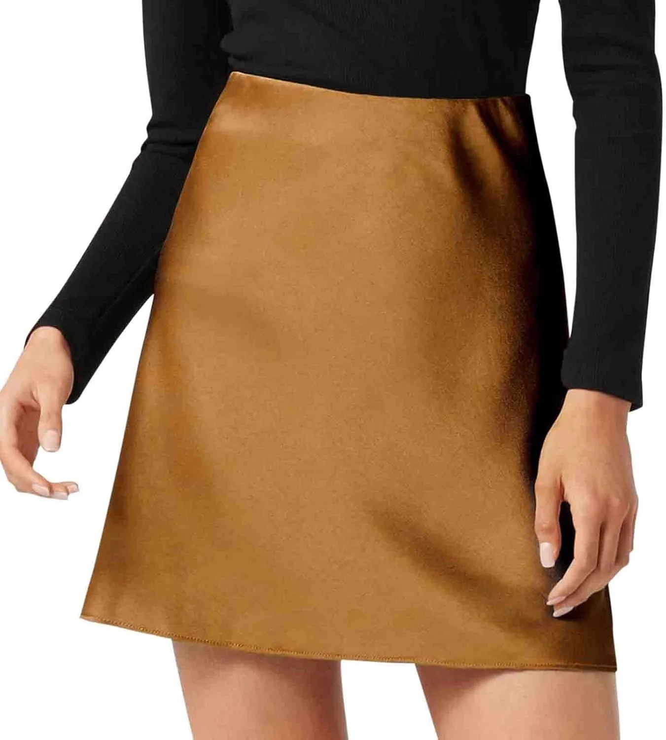 Skirts for Women Trendy, High Waisted Skirts Elegant Flared Elastic A-Line Solid Color Basic Skirts Sexy Mini Skirt