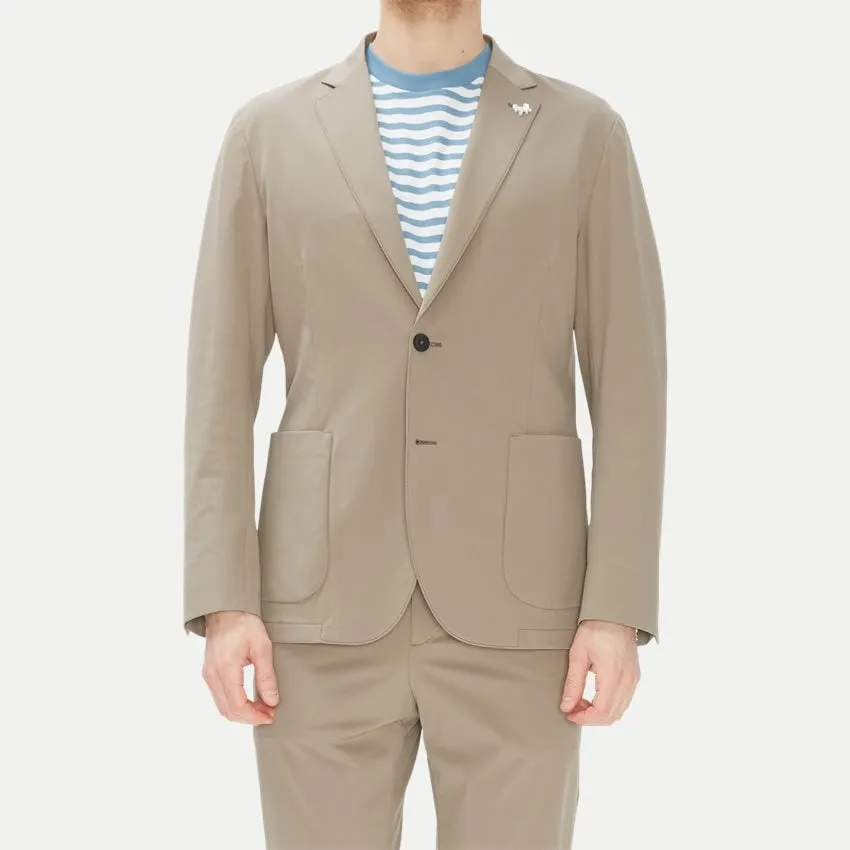 Stretch Patch Pocket Blazer - Taupe