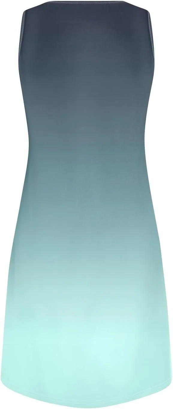 Summer Dresses for Women 2025 Casual A Line Sundress Sleeveless Crew Neck Beach Vacation Dress Printed Tank Dress