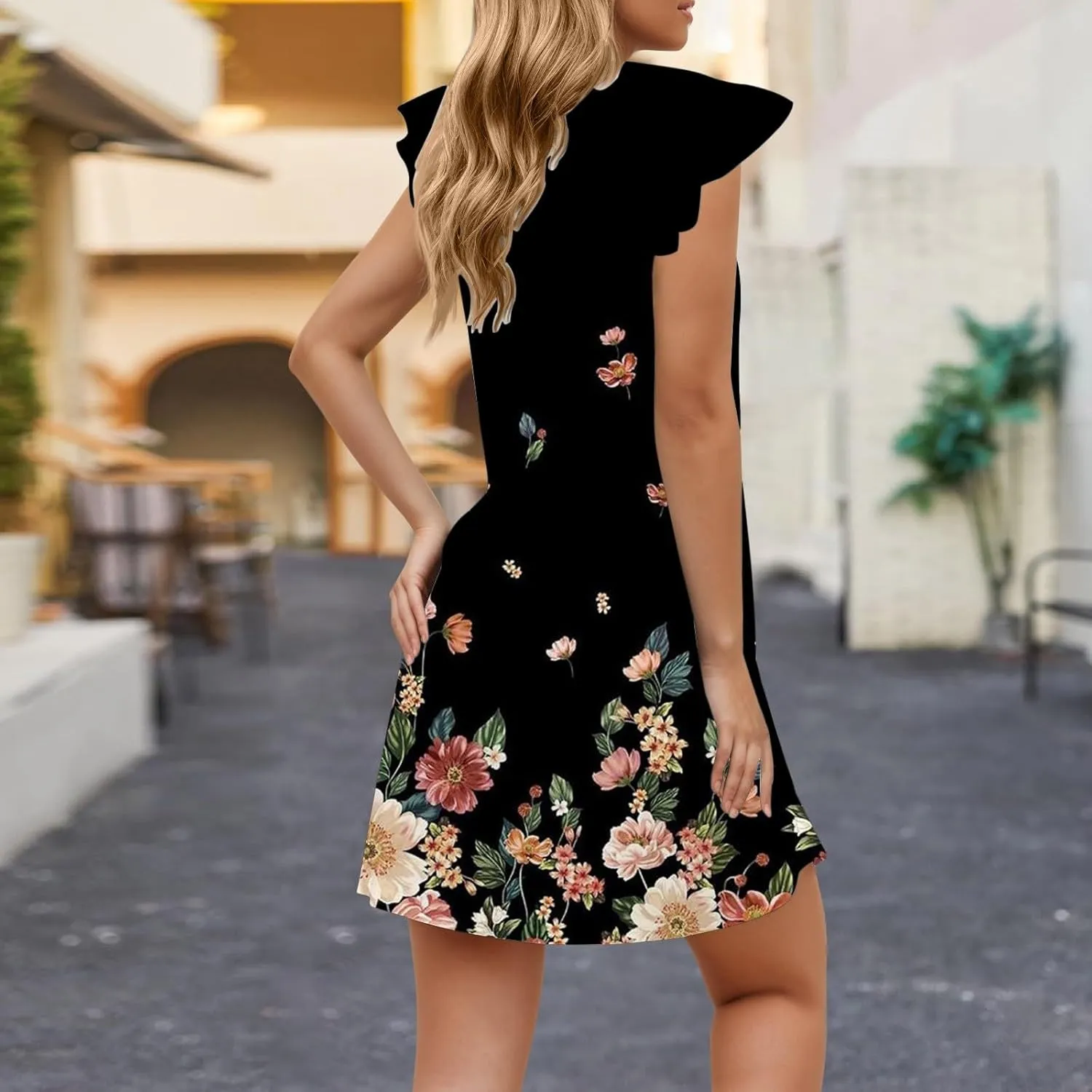Summer Dresses for Women 2025 Sundresses Sleeveless Beach Cover Ups Spring Casual Loose Print Tank Tshirt Sun Dress