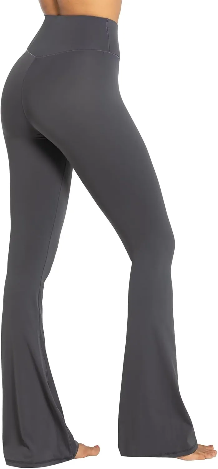 Sunzel Womens Flare Leggings No Front Seam Flare Yoga Pants with Tummy Control Crossover High Waist and Wide Leg