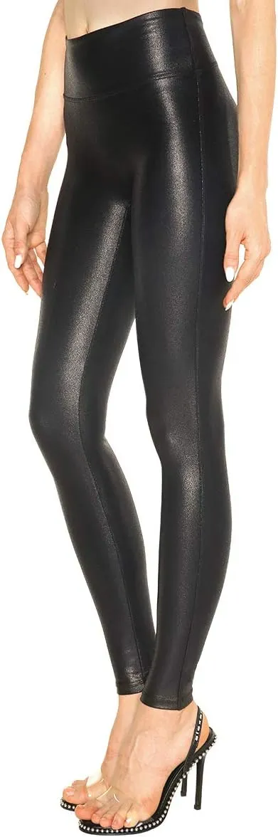 Tagoo Faux Leather Leggings for Women Tummy Control Dressy Leggings High Waisted Pleather Pants Disco Outfits