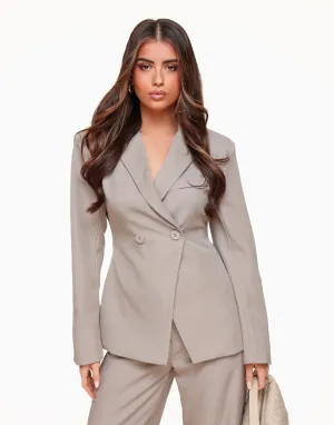 Taupe Classic Getailleerde - Blazer