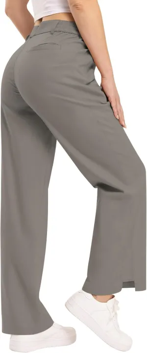TBMPOY Women's Linen Palazzo Pants High Waisted Work Business Casual Dress Pants Wide Leg Lounge Trousers with Pockets