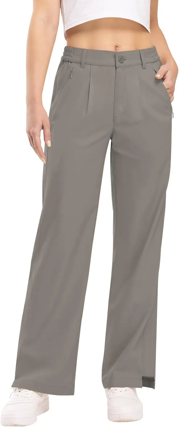 TBMPOY Women's Linen Palazzo Pants High Waisted Work Business Casual Dress Pants Wide Leg Lounge Trousers with Pockets