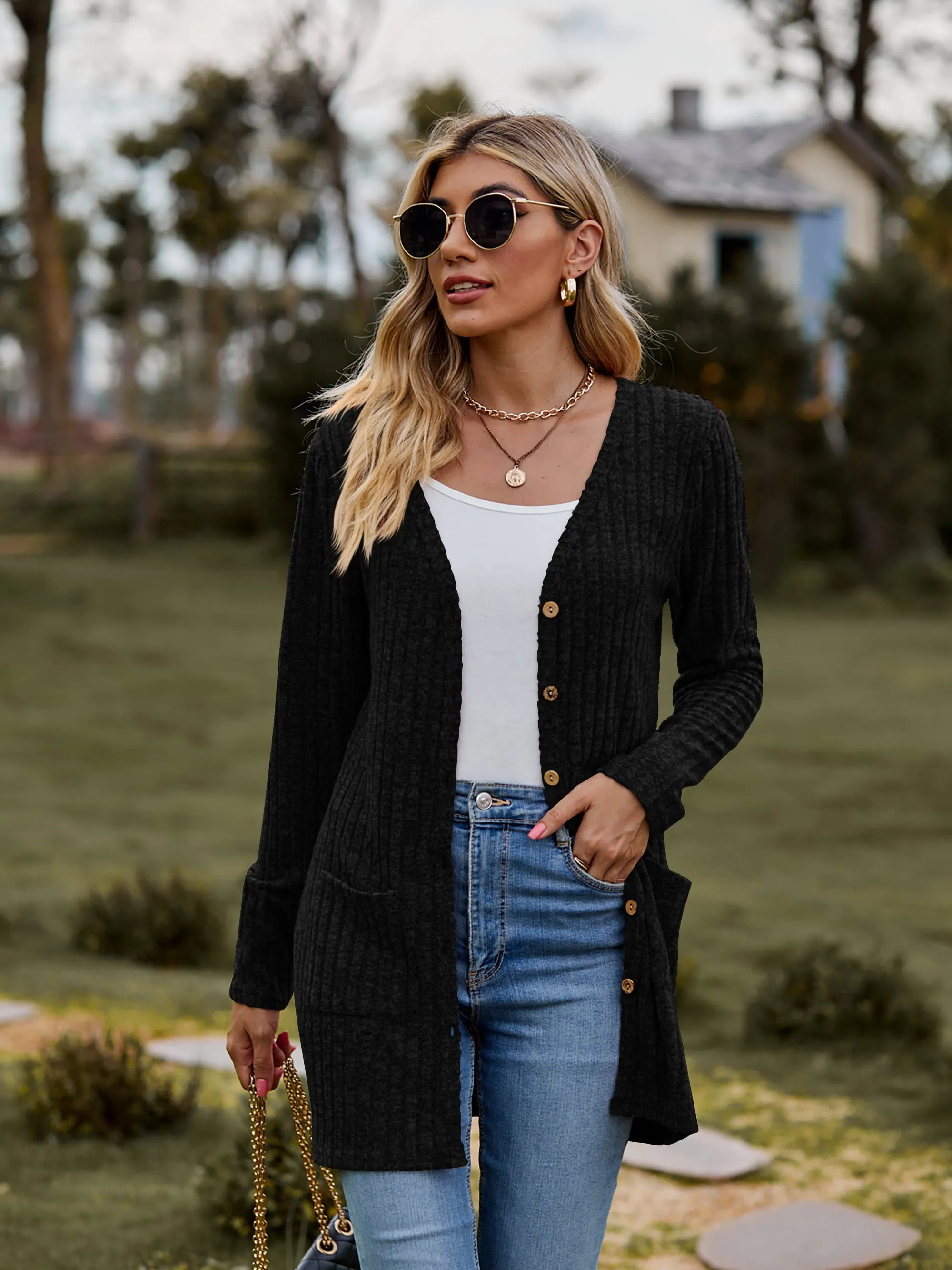 The BEST Ribbed Button-UP Cardigan - 7 Colors