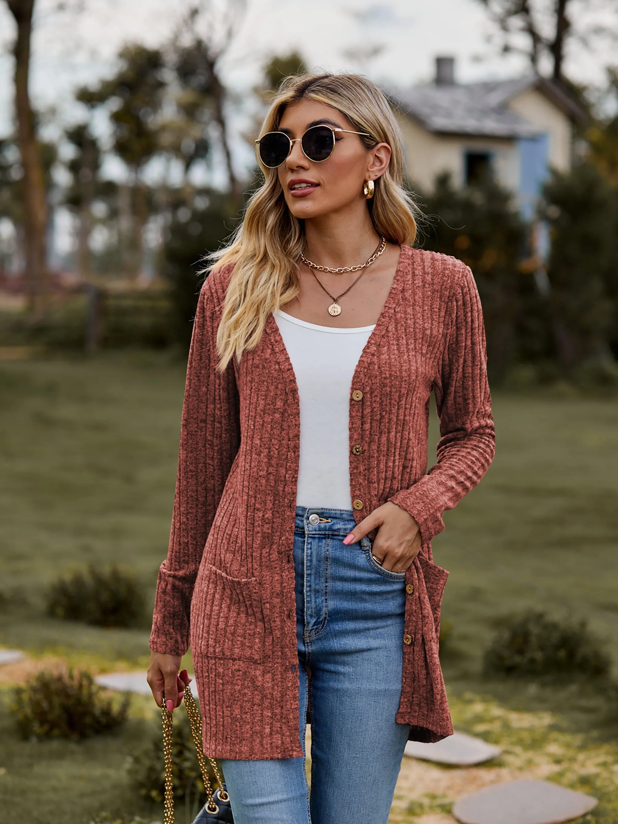 The BEST Ribbed Button-UP Cardigan - 7 Colors