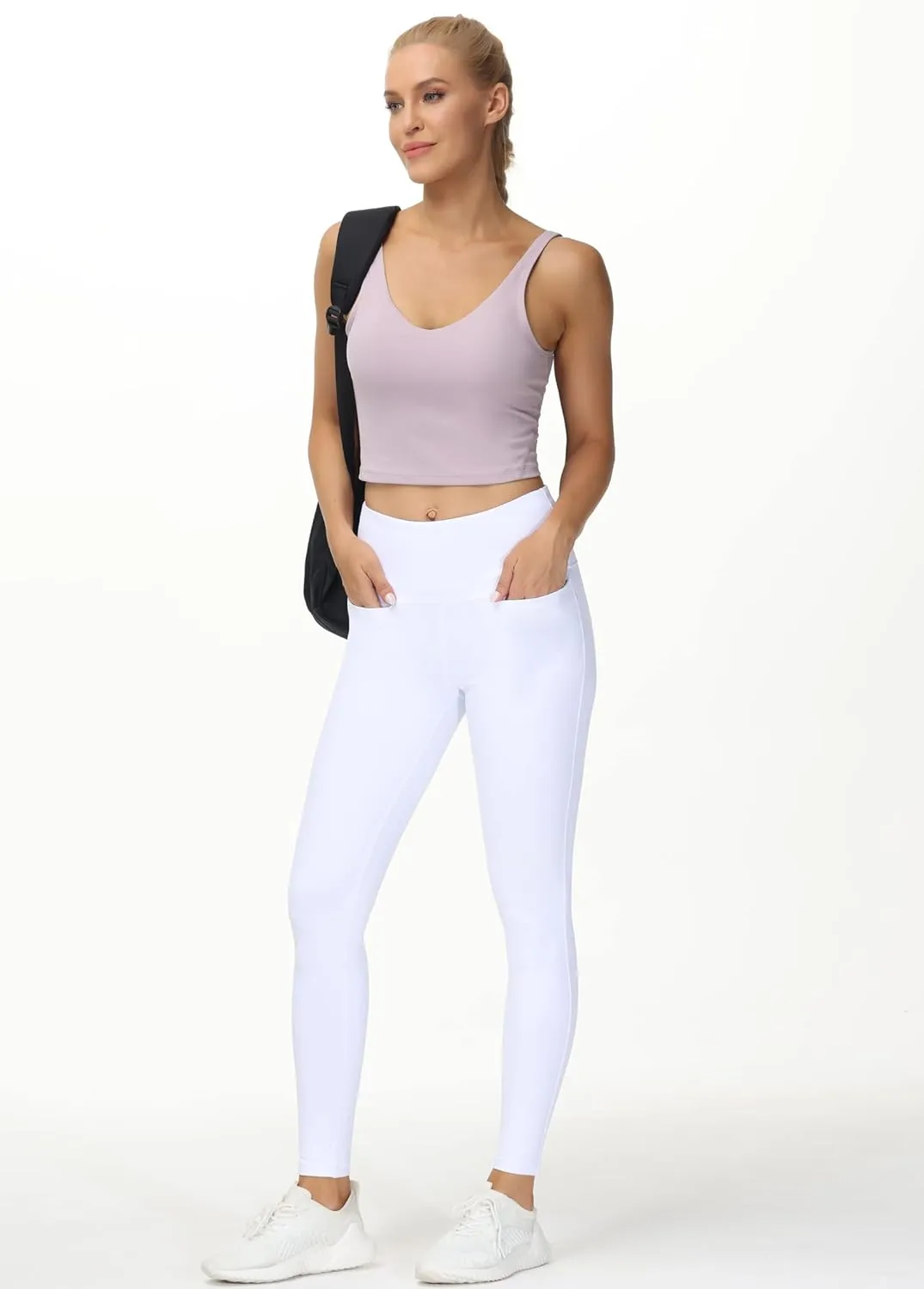 THE GYM PEOPLE Women's Casual Yoga Leggings High Waisted Tummy Control Workout Pants with 4 Pockets