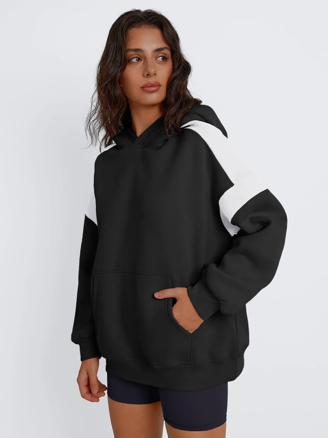 Trendy Queen Womens Oversized Hoodies Color Block Fall Fashion 2025 Casual Long Sleeve Sweatshirts Y2k Winter Clothes