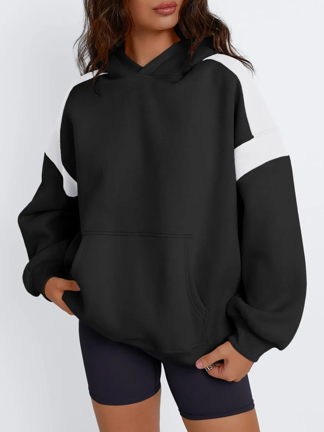 Trendy Queen Womens Oversized Hoodies Color Block Fall Fashion 2025 Casual Long Sleeve Sweatshirts Y2k Winter Clothes