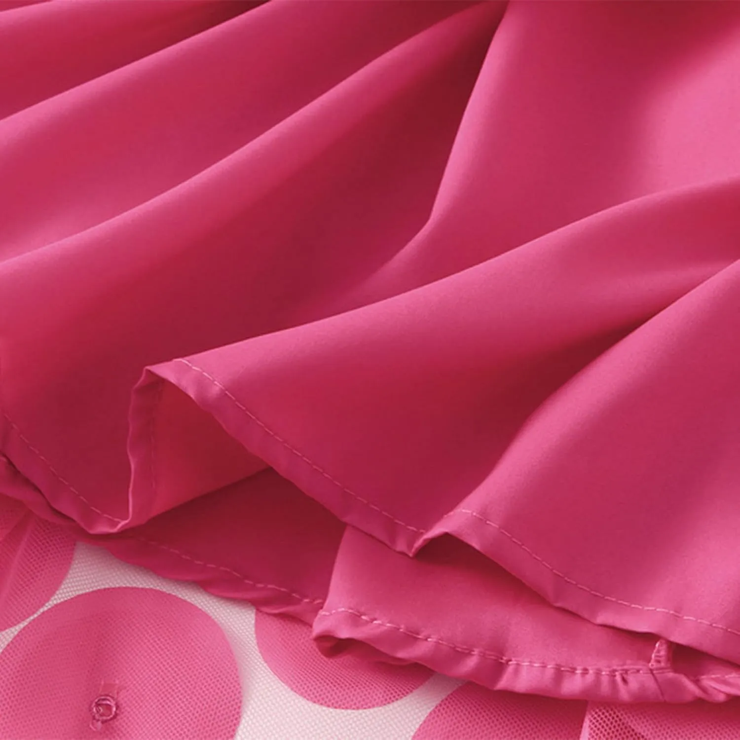 Tulle Skirt Women 3D Polka Dot Elastic Waist Mesh A-Line Midi Skirts Solid Color Fairy Party Clubwear Pleated Skirt