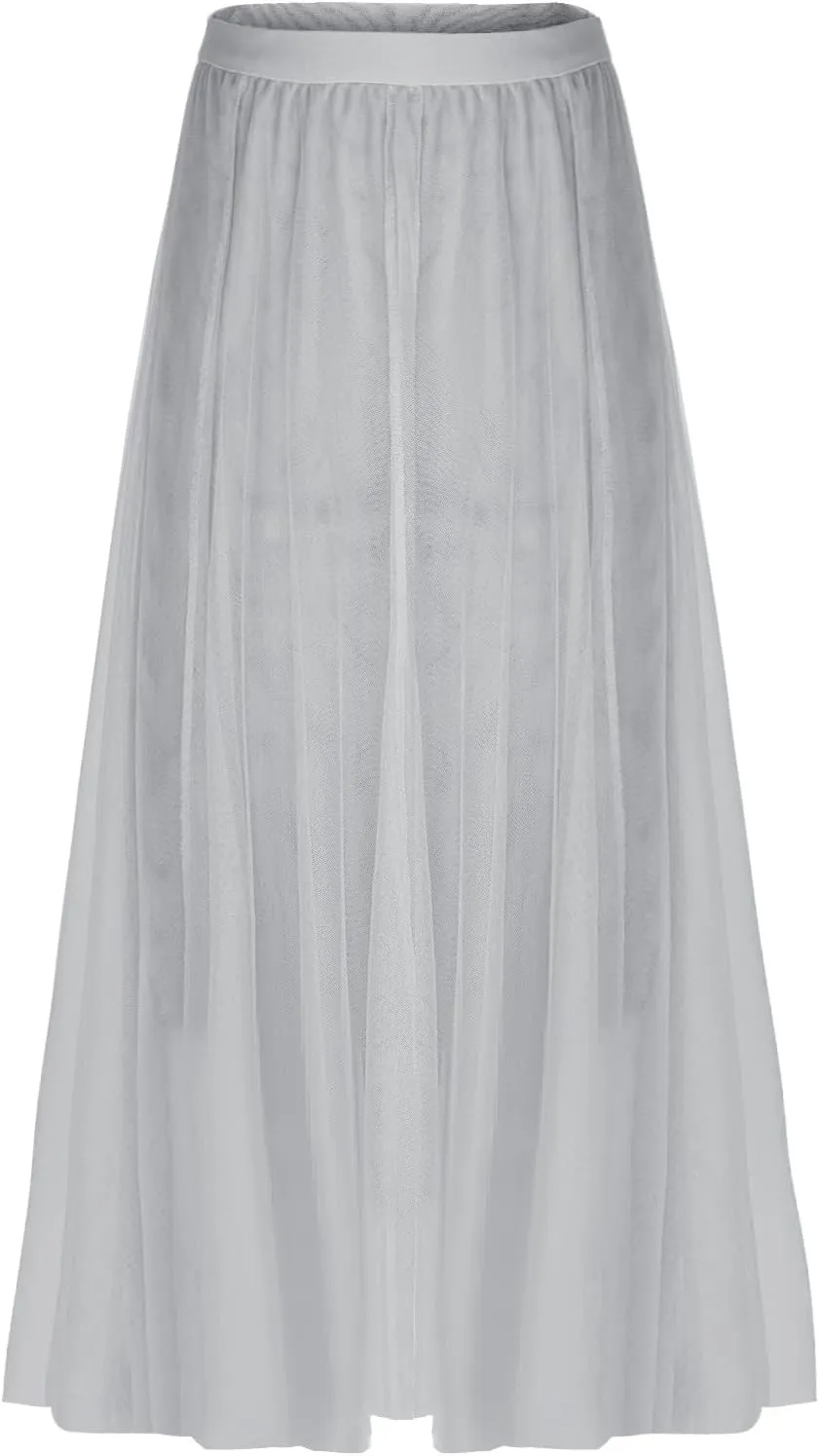Tulle Skirts for Women Pleated Layered Tutu Skirt Ladies Elegant Flowy Long Skirts Bridesmaid Wedding Midi Skirt