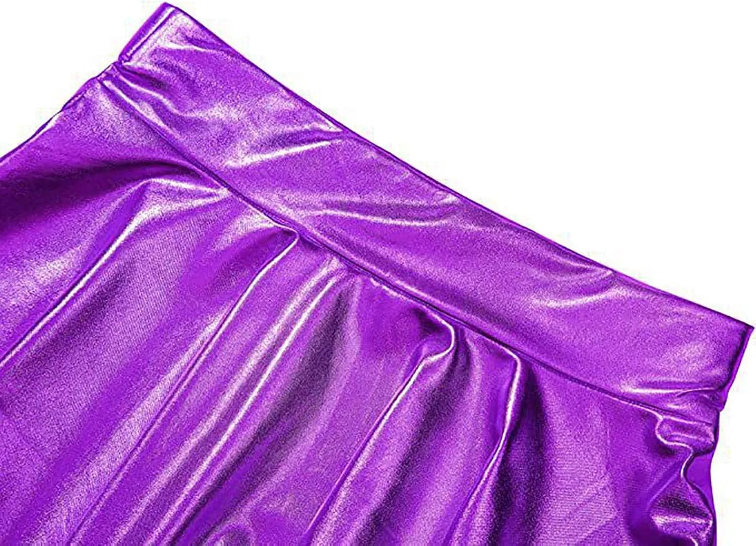 Women Faux Leather Mini Skirts Night Out Disco Short Skirt Sexy Performance Stage Pleated Skirt PU-Leather Skirts