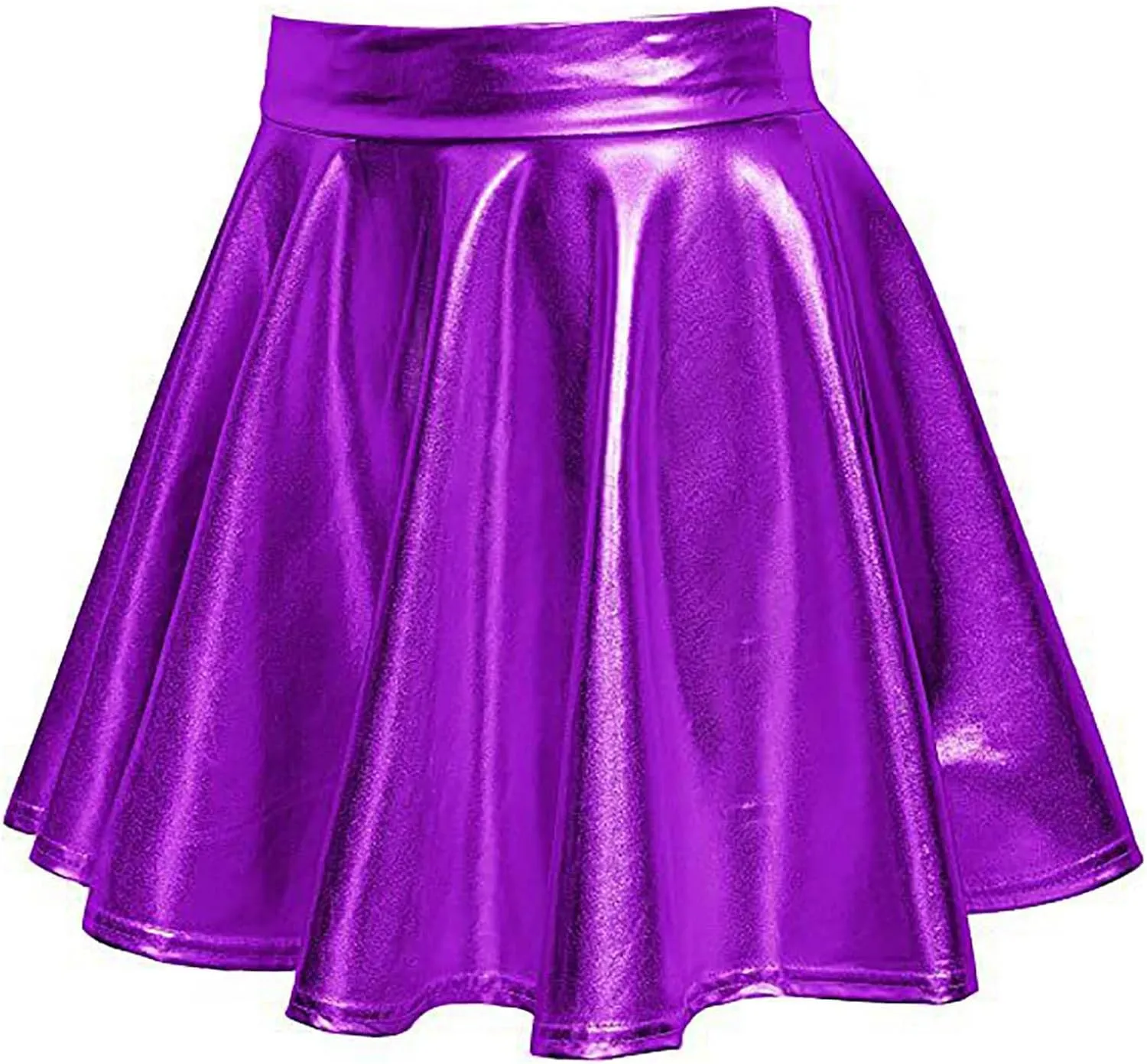 Women Faux Leather Mini Skirts Night Out Disco Short Skirt Sexy Performance Stage Pleated Skirt PU-Leather Skirts