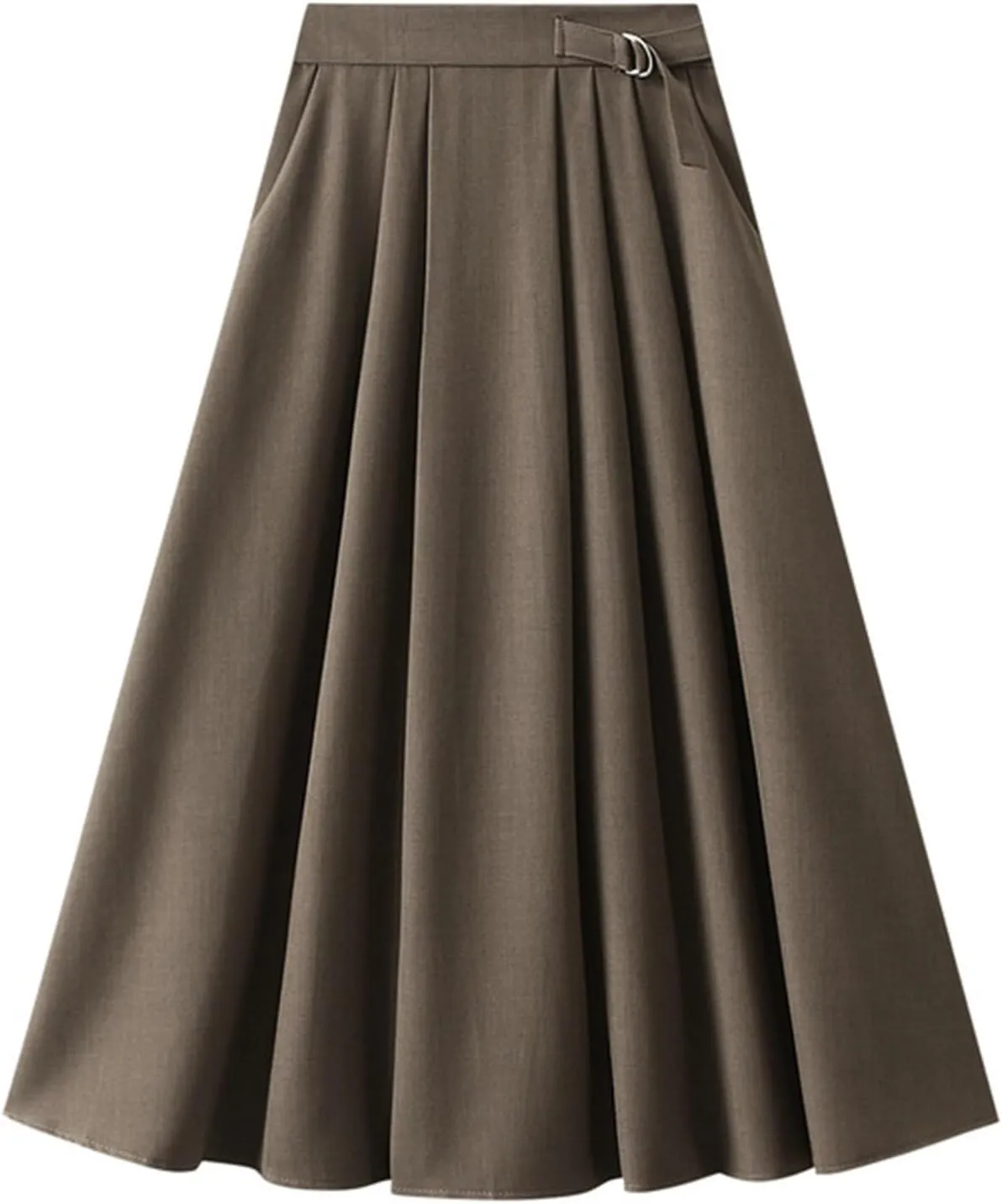 Women Mid Length Suit Skirt A Line High Waisted Pleated Skirt Daily Costume Half Suit Jean Skirts for Teen Girls