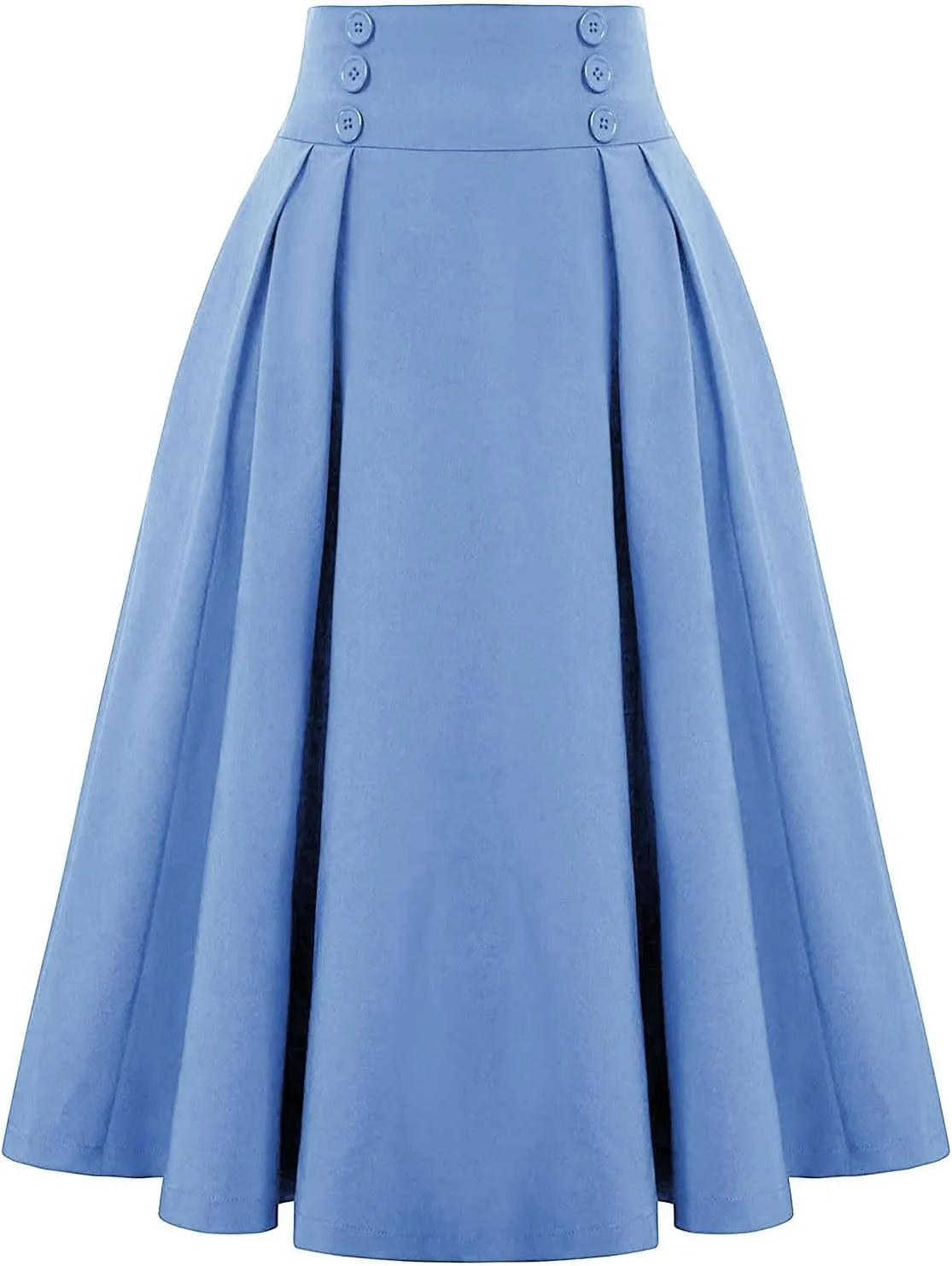 Women Pleated Long Skirts Vintage High Waist Elegant Maxi Skirt Slim Fit Flare Skirts A Line Swing Party Skirts