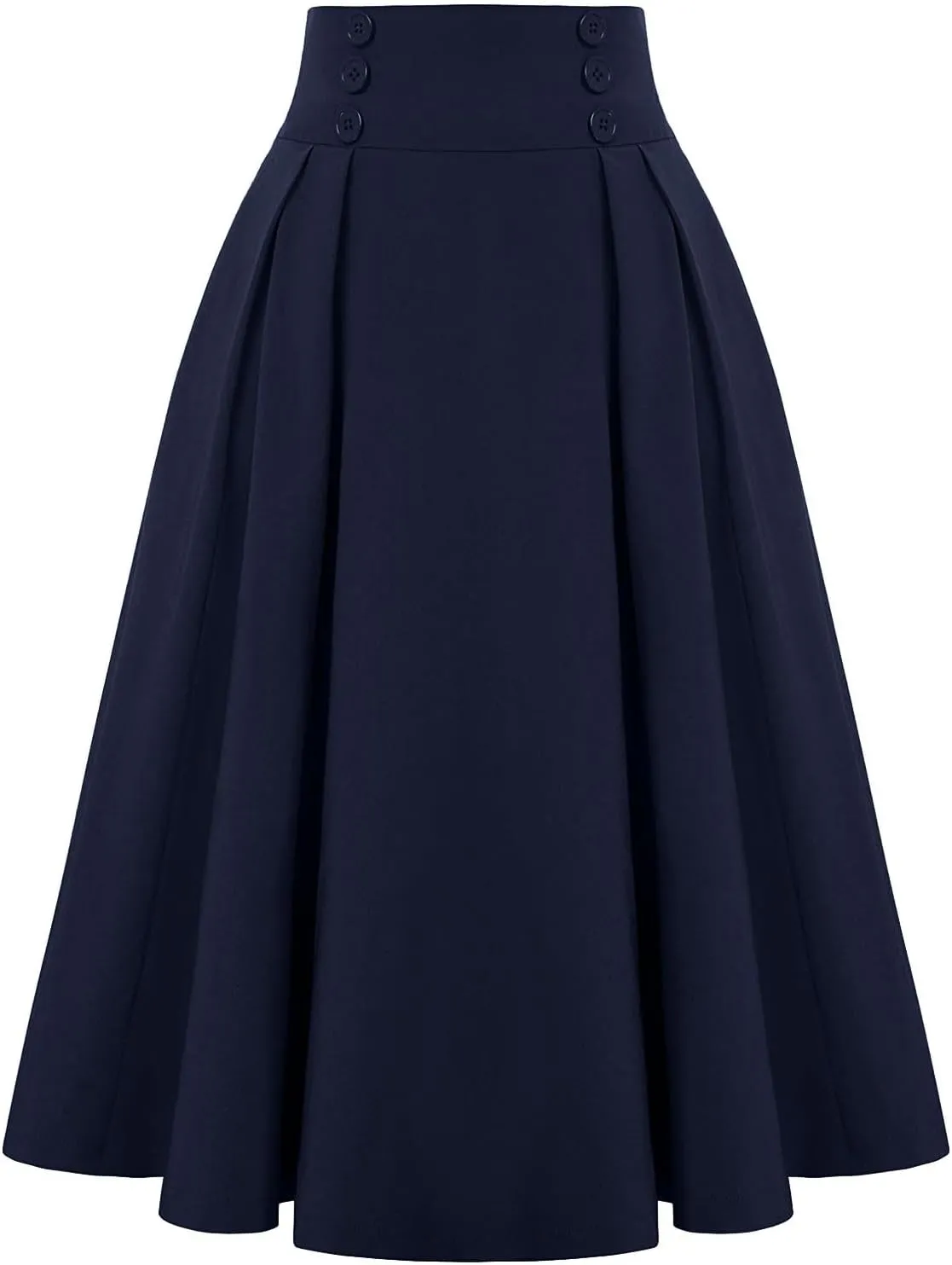 Women Pleated Long Skirts Vintage High Waist Elegant Maxi Skirt Slim Fit Flare Skirts A Line Swing Party Skirts
