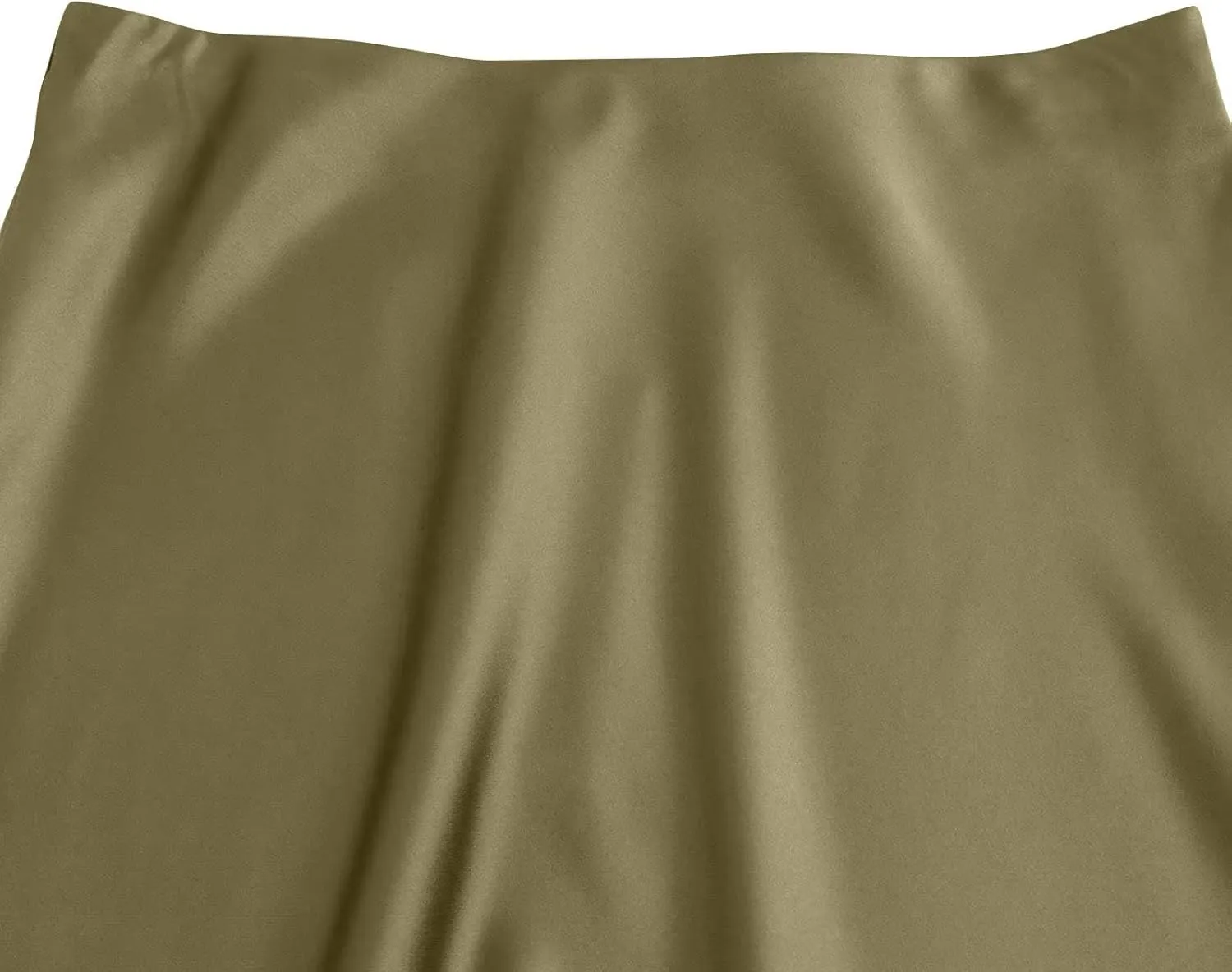 Women Satin Basic Midi Skirt Bodycon High Waist Pencil Skirts Elegant Casual Slim Fit Work Skirt for Going Out
