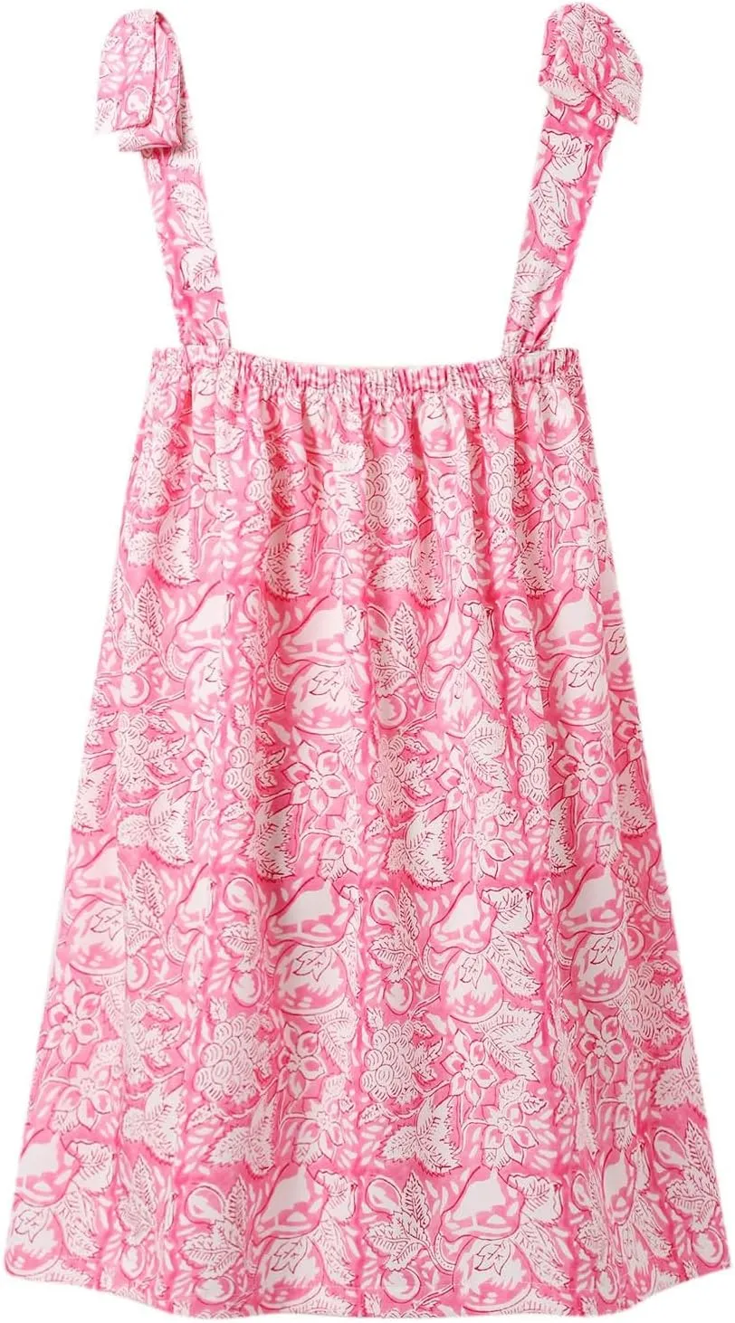 Women Y2K Tie Shoulder Mini Dress Square Neck Floral Ruffle Flowy Babydoll Dress Summer Bow Strap Boho Short Dresses