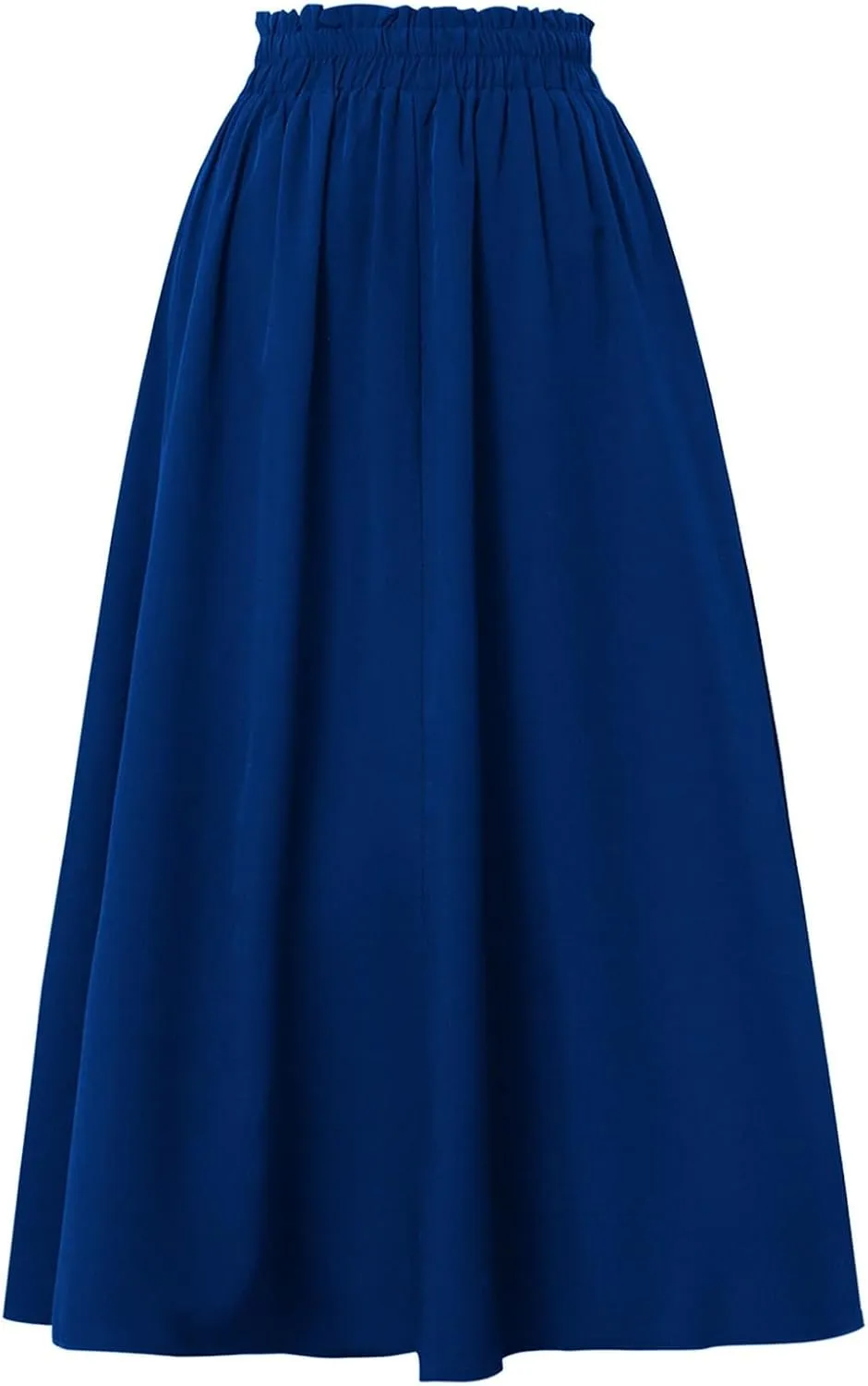 Women's Maxi Skirt Summer Trendy Elastic High Waisted Boho Casual Beach Flowy Swing Long Skirts with Pockets