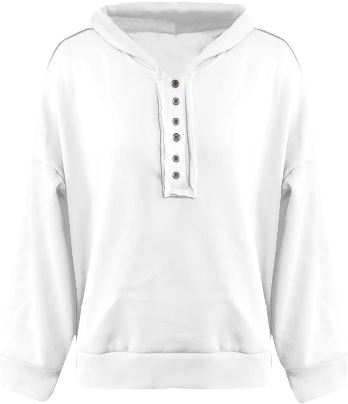 Womens Oversized Hoodies Trendy Loose Button v Neck Hooded Pullover Sweatshirt Fall Outfits 2024 Preppy Clothes