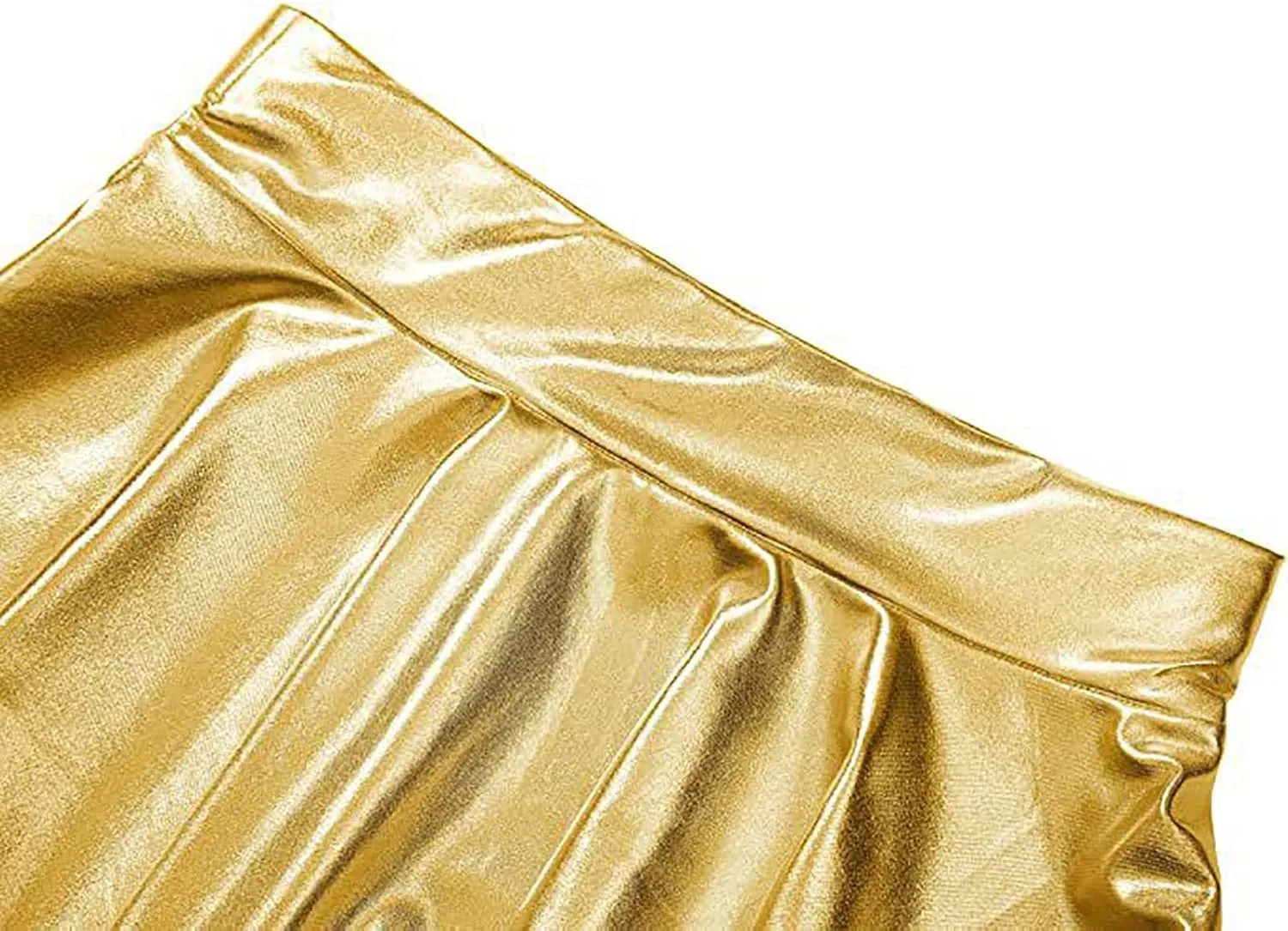 Women's Sexy Faux Leather Pleated Mini Skirt, High Waisted Stage Performance Party Skirt, Outdoor Skate Skirts