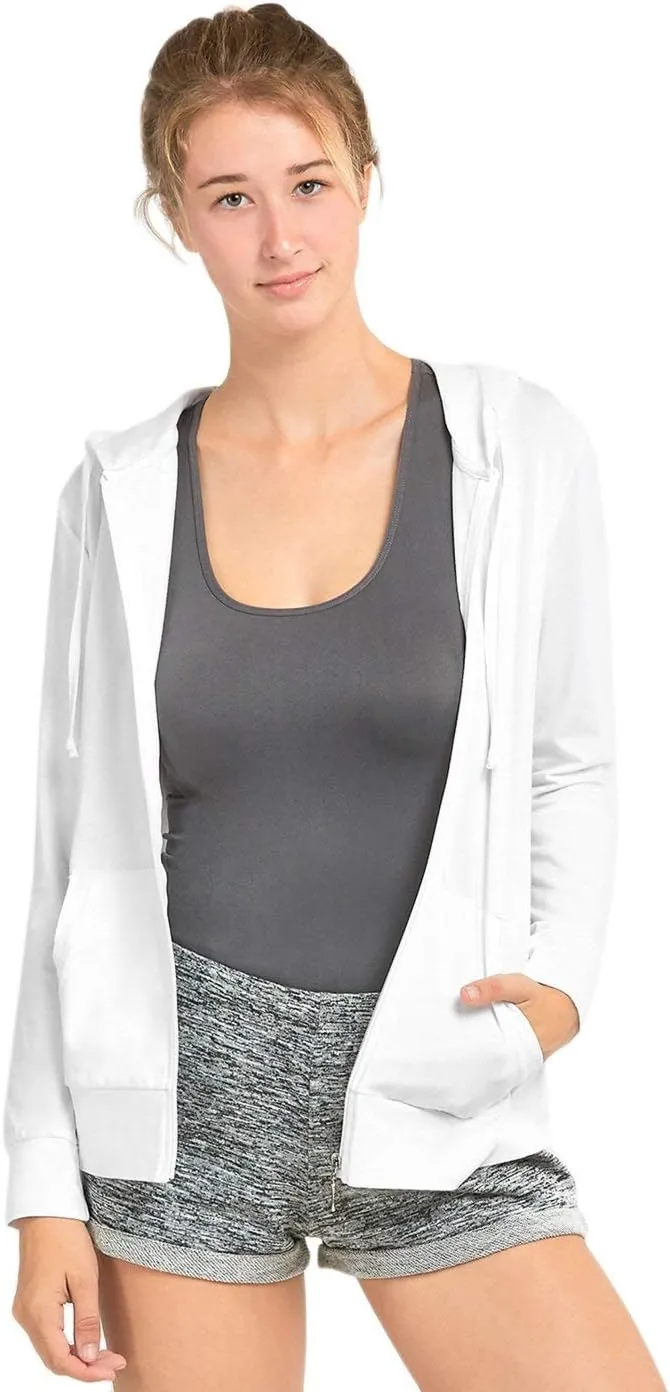 Women's Thin Cotton Zip Up Hoodie Jacket