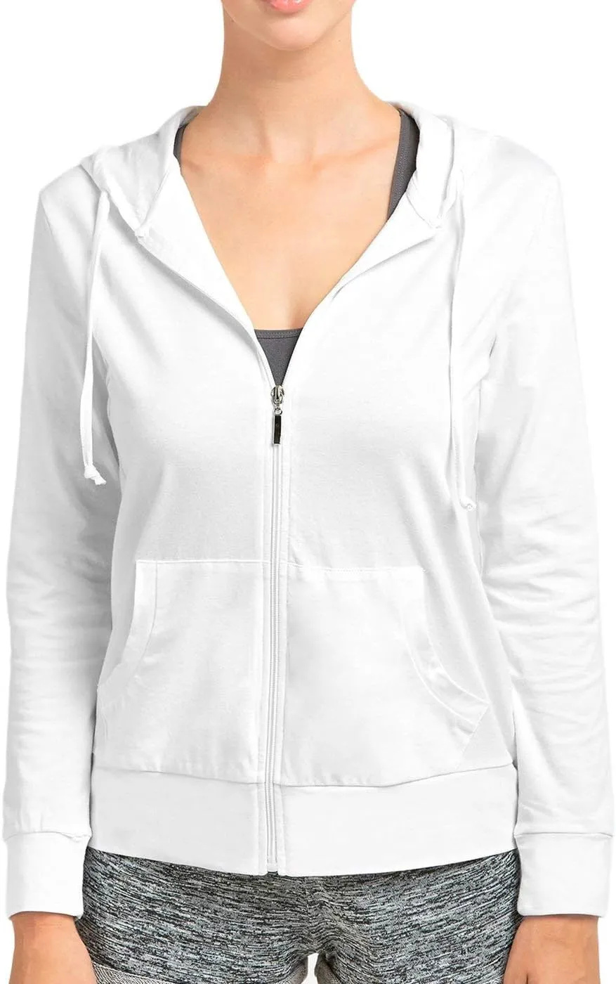 Women's Thin Cotton Zip Up Hoodie Jacket